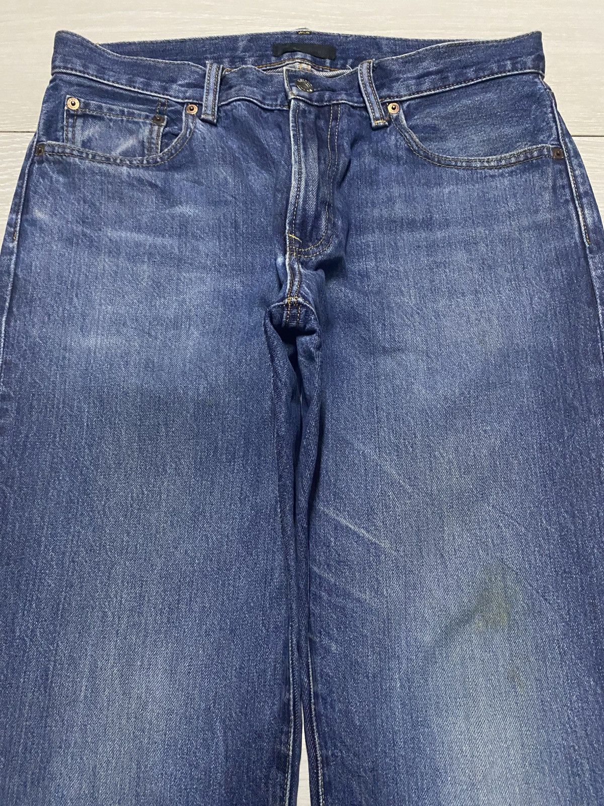 Uniqlo Vintage Japanese Brand Uniqlo Blue Wash Distressed Slim Jean Size US 33 - 3 Thumbnail