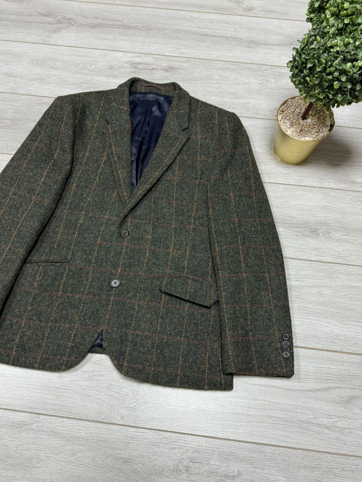 Harris Tweed Harris Tweed wool M&S vintage woven blazer tuxedo 2 buttons Size US M / EU 48-50 / 2 - 3 Thumbnail