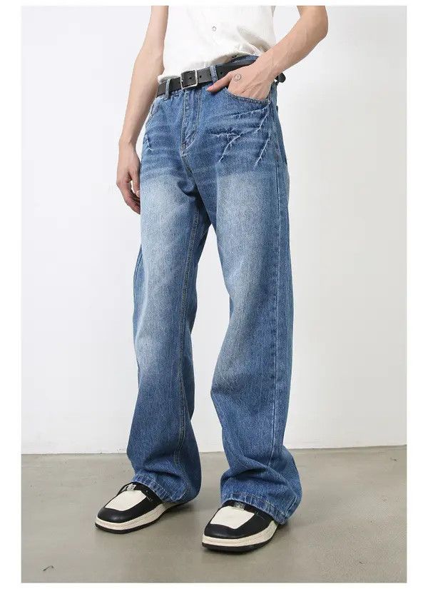 Japanese Brand Kagawa x Miki Fashion Lightning Pattern Washed Vintage Jeans Size US 32 / EU 48 - 4 Thumbnail