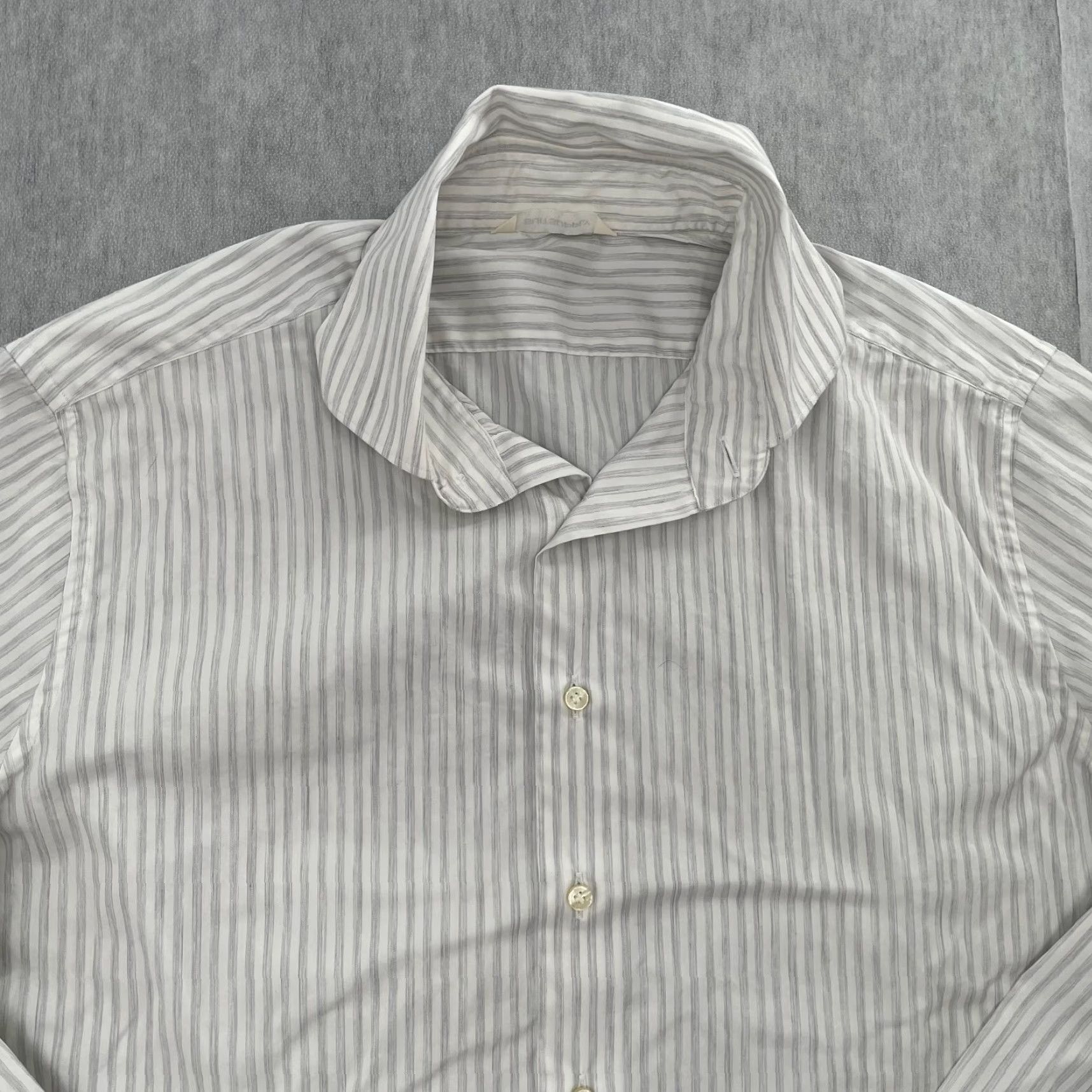 Suitsupply Vintage Suitsupply Shirt Men's Large White Gray Button-Up Long Sleeve Cotton Classic City 90s Size US L / EU 52-54 / 3 - 3 Thumbnail