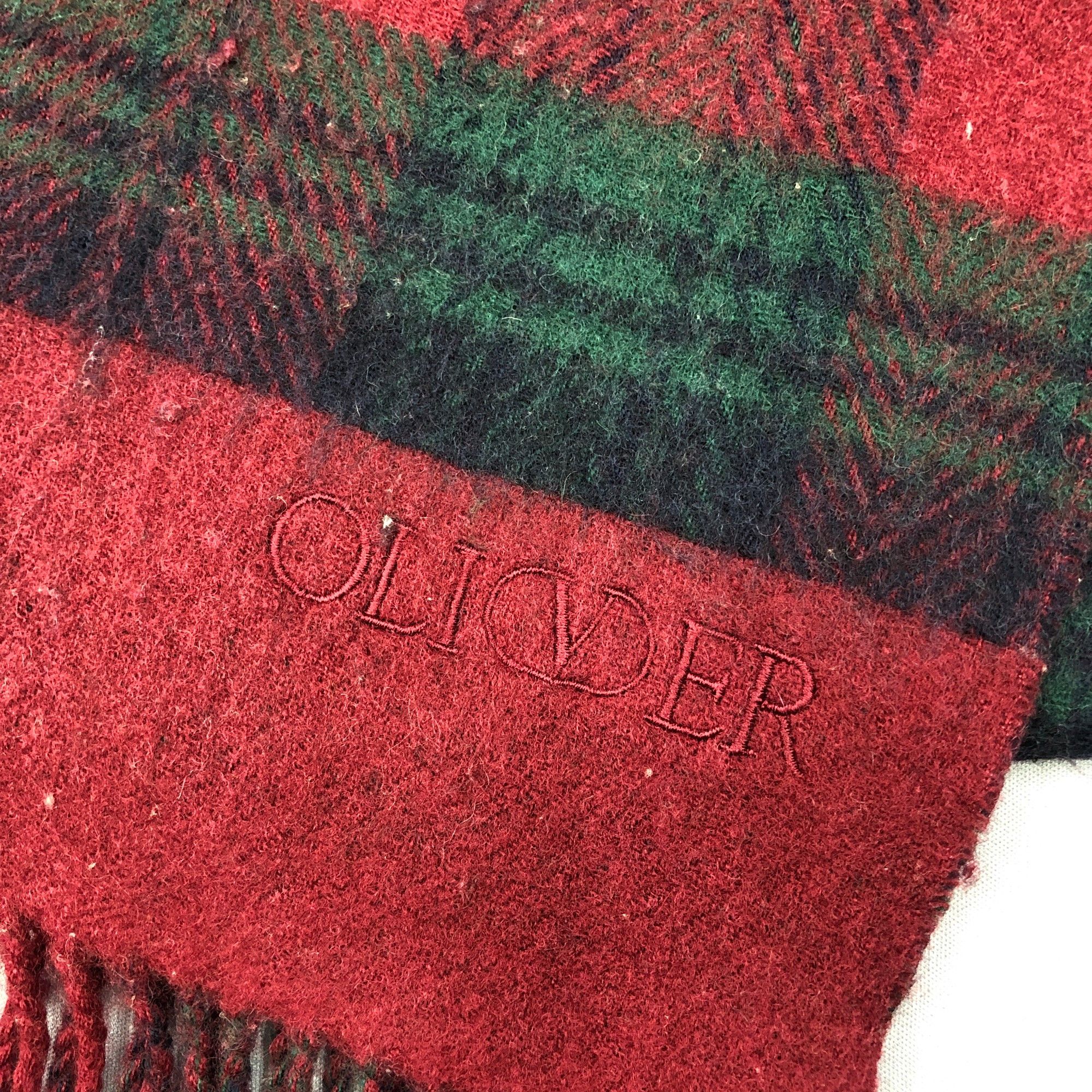 Japanese Brand Vintage Oliver Scarf Muffler Wool Plaid Cashmere Scarves Size ONE SIZE - 4 Thumbnail
