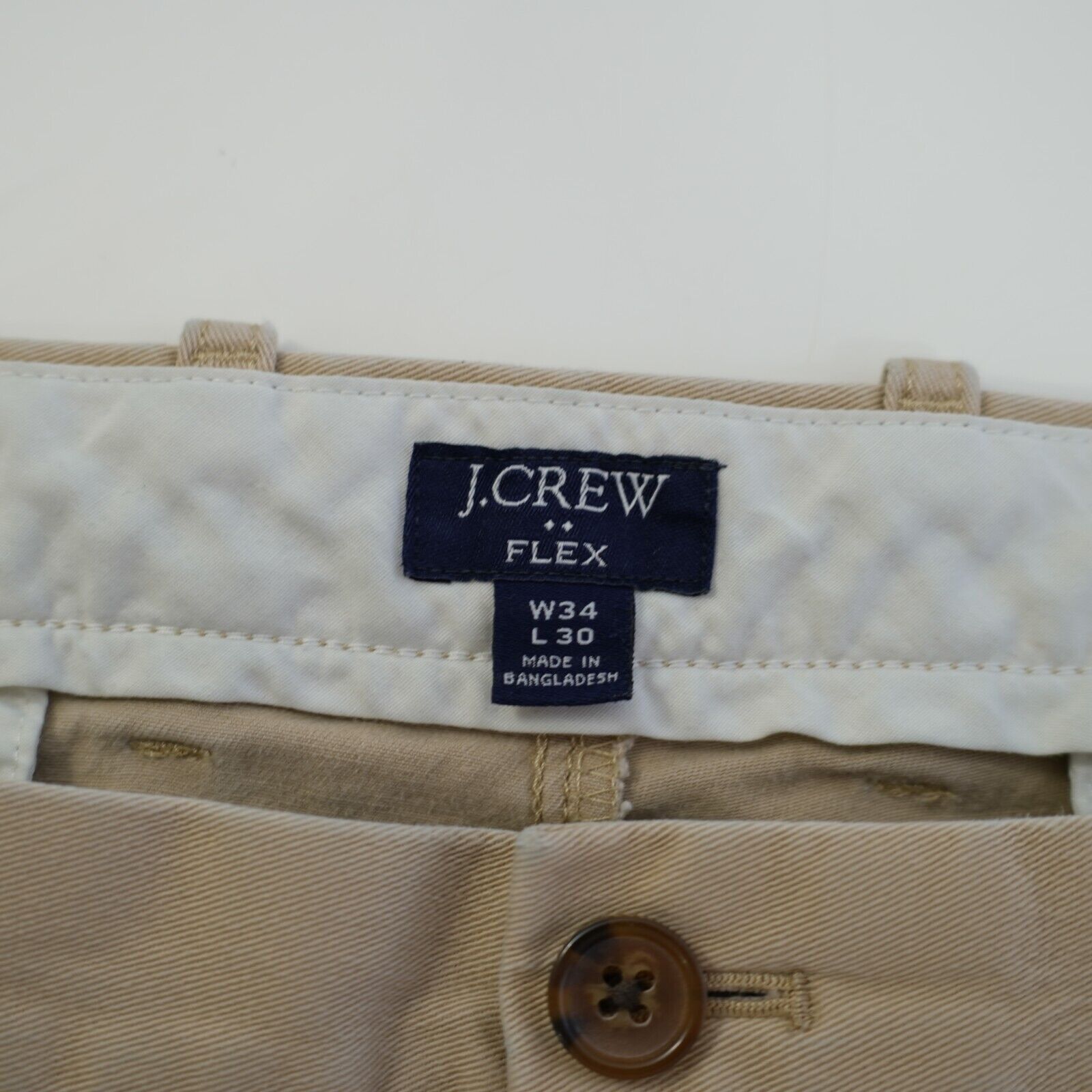 J.Crew J. Crew Flex Tan Cotton Straight Chino Pants 34/28 Mid Rise Size US 34 / EU 50 - 6 Thumbnail