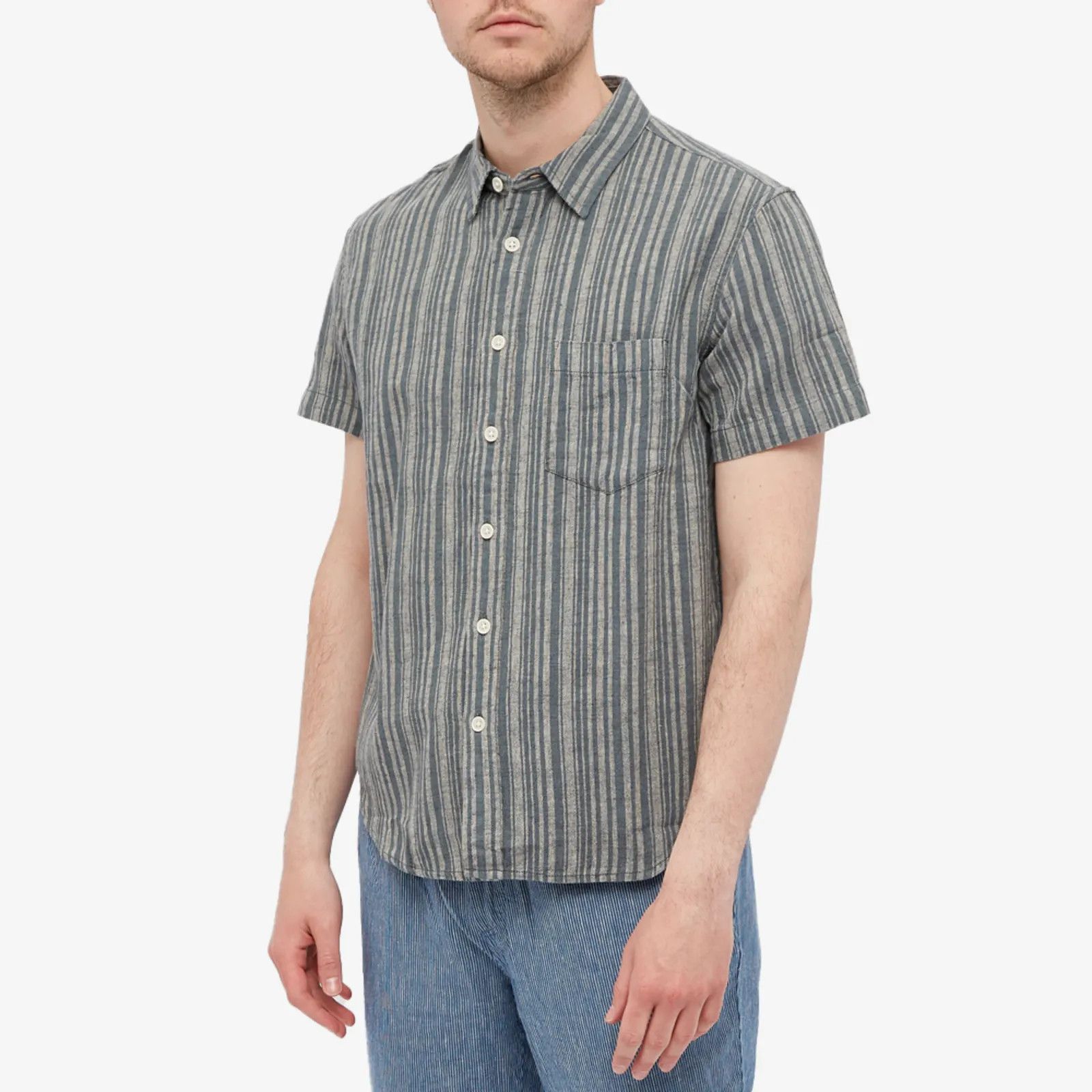 Corridor Rustic Stripe Shirt - Indigo Size US M / EU 48-50 / 2 - 3 Thumbnail