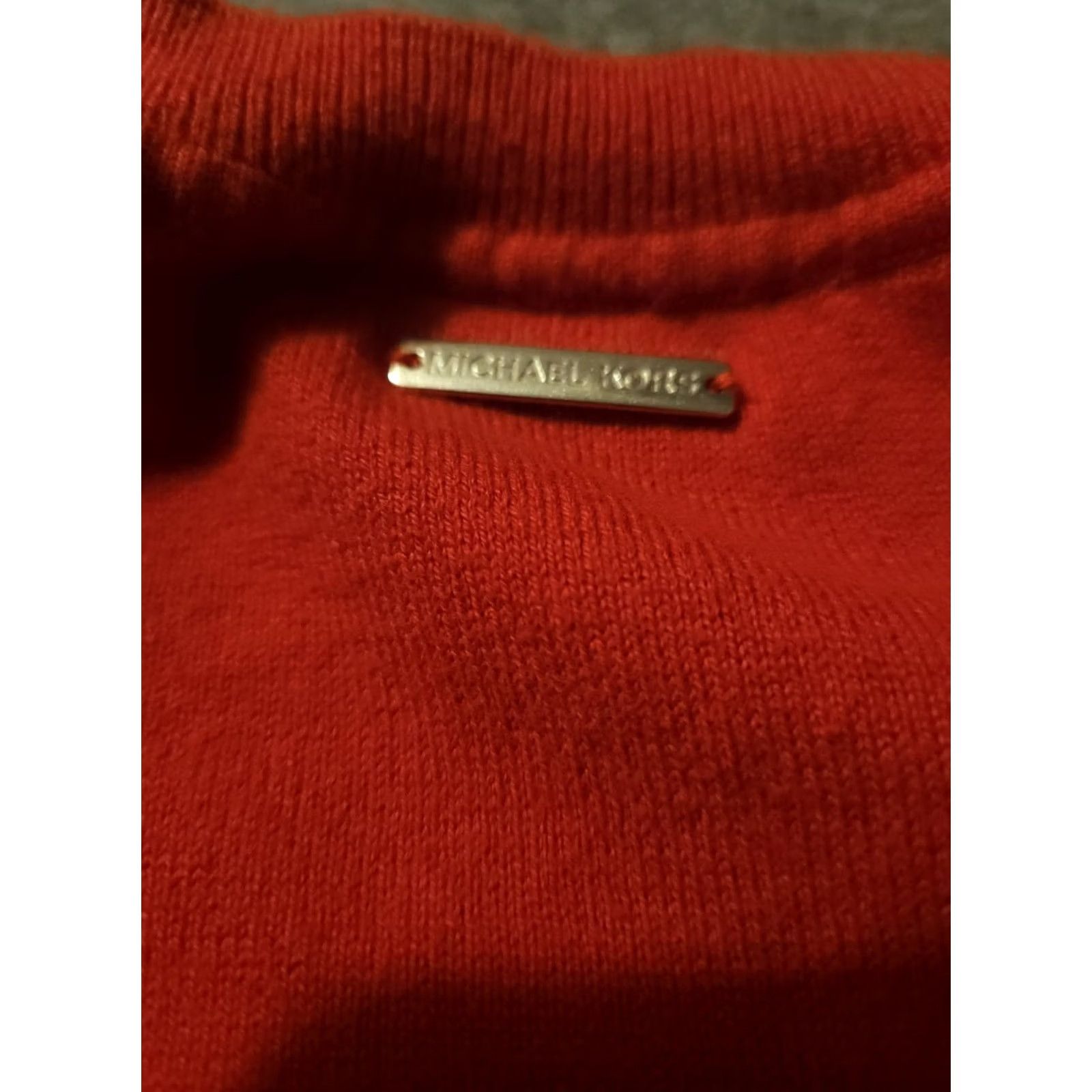 Michael Kors Michael Kors Sweater Women's L Red Long Sleeve Crew Neck Lightweight Polyester Knit Rhinestone Logo Pullover Size L / US 10 / IT 46 - 6 Thumbnail