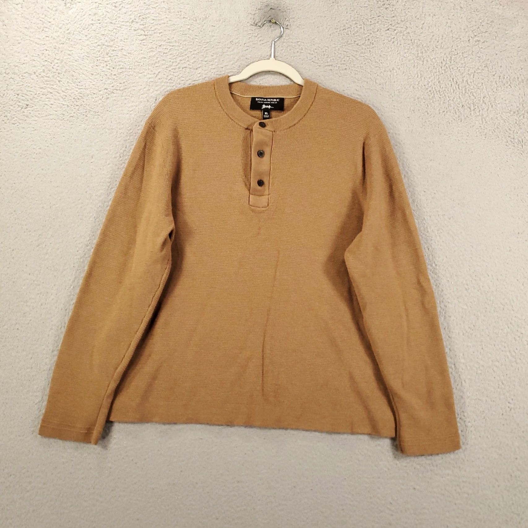 Banana Republic VINTAGE Banana Republic Sweater Mens XL Italian Merino Wool Yarn Capua Baruffa Brown Size US XL / EU 56 / 4 - 2 Thumbnail