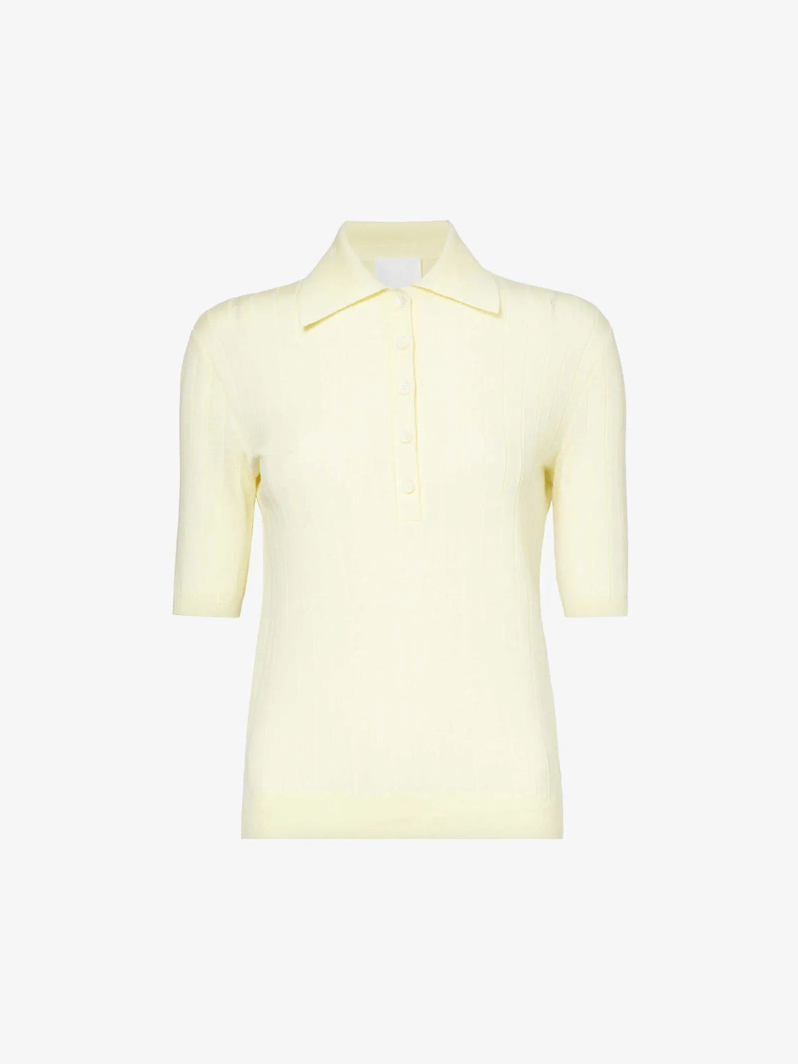 Givenchy o1srvl11e0525 Slim-Fit Wool Polo Shirt in Light Yellow Size M / US 6-8 / IT 42-44 - 1 Thumbnail