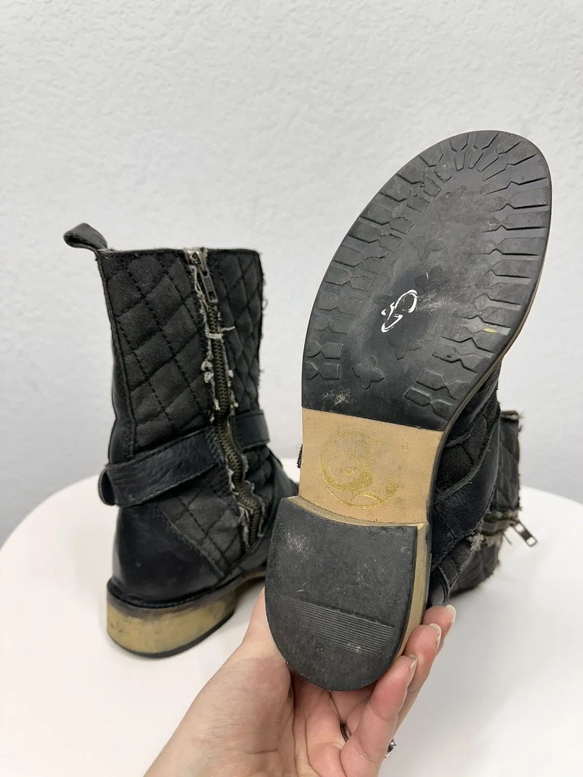 A.S.98 WOW😻Vintage Leather Black Boots Heidi Silmane As98 Style Size US 8 / IT 38 - 12 Thumbnail