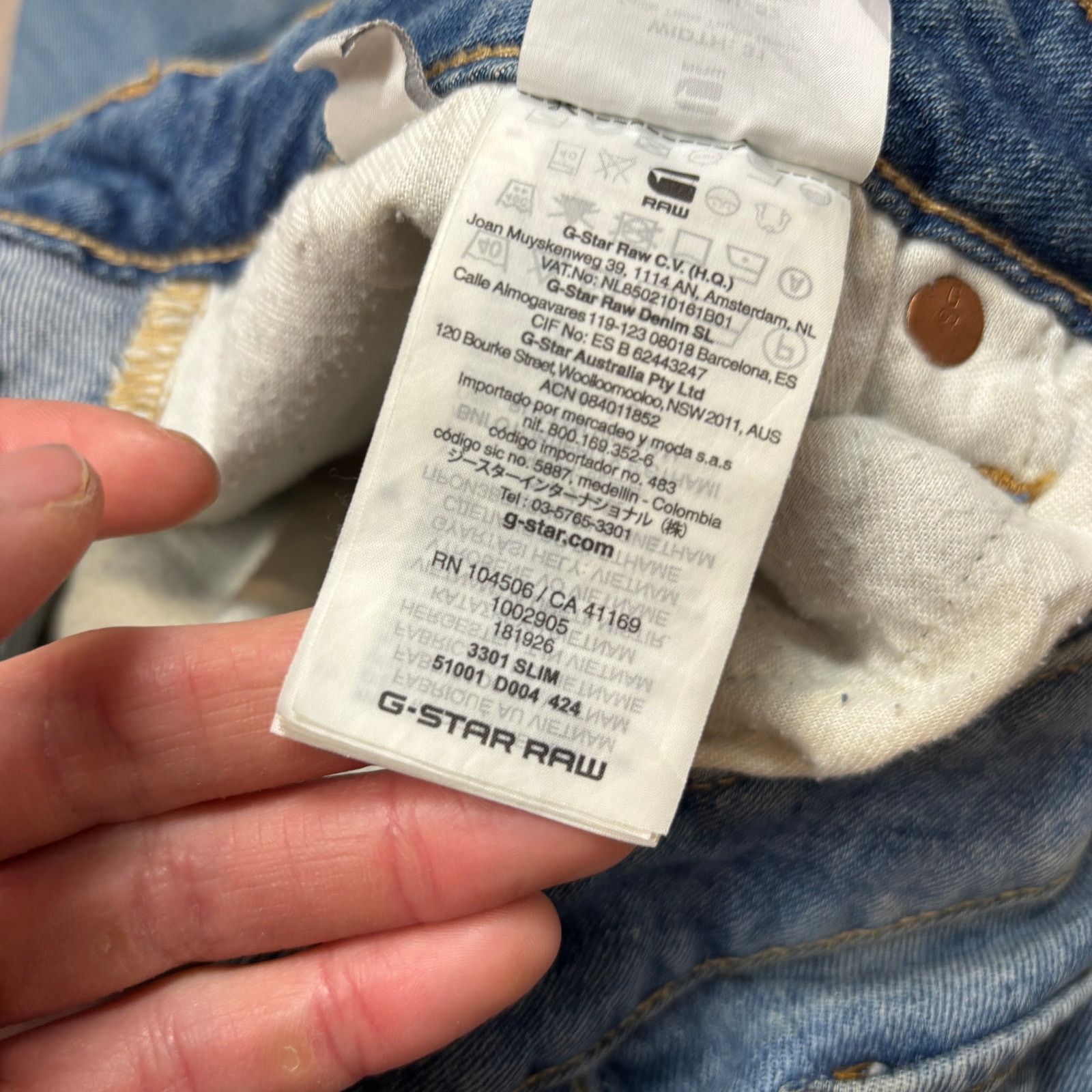 G-Star G Star Raw 3301 Slim Jeans Men's 31x31 Minimalist Casual Size US 31 - 9 Thumbnail