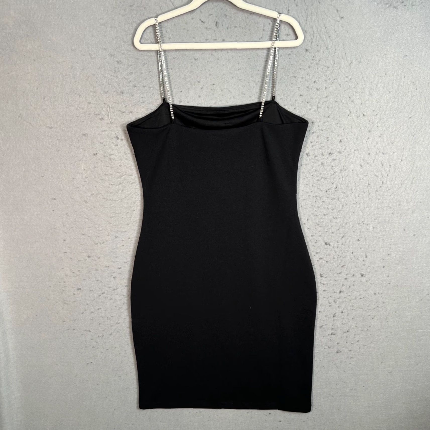 H&M H&M Womens Bodycon Mini Dress Black Straps Rhinestone Solid Pattern Sleeveless Short Dress Size S Adult Womens Small Party/Cocktail Womens Size S / US 4 / IT 40 - 2 Thumbnail