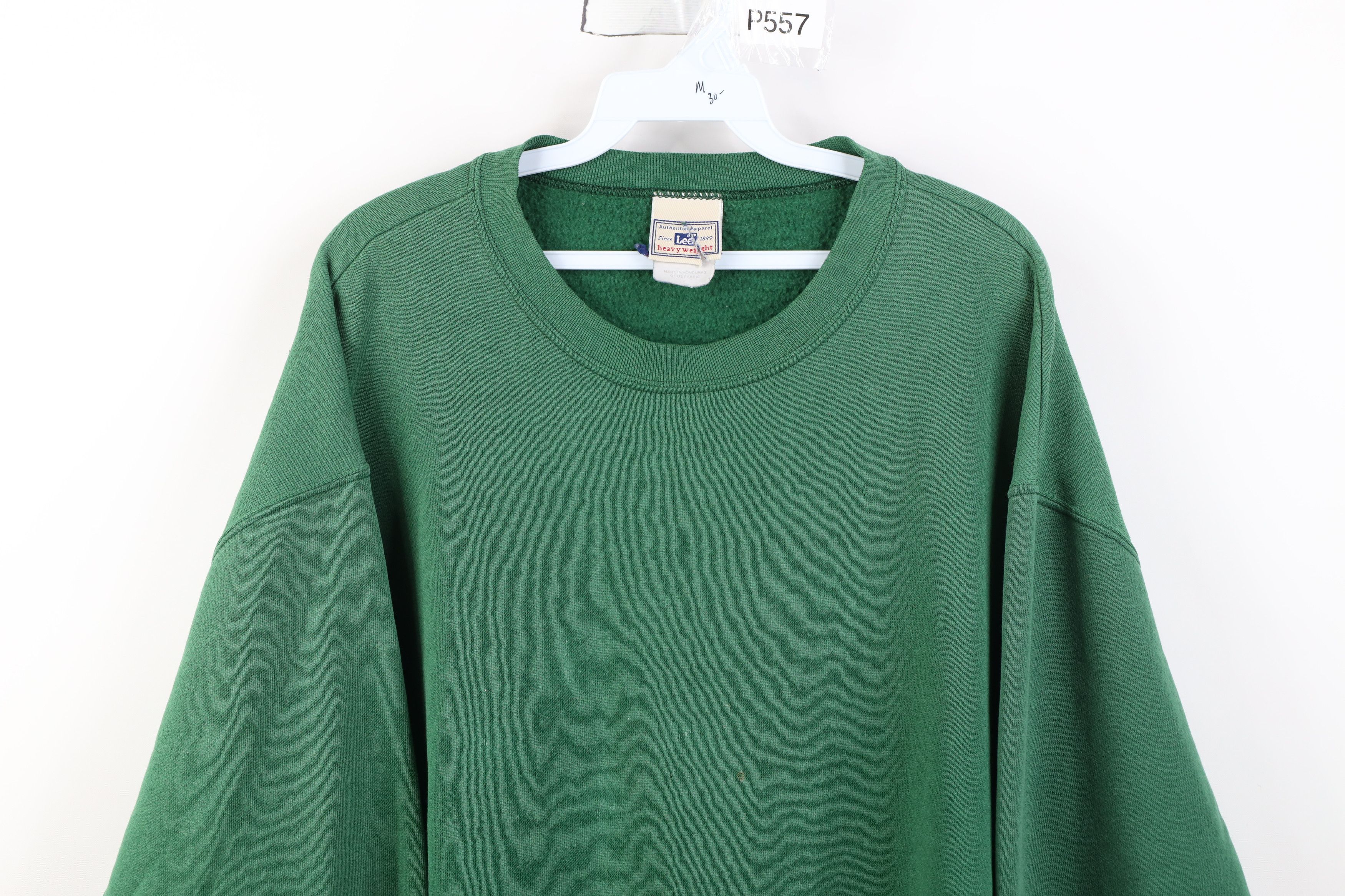 Vintage Vintage 90s Streetwear Blank Crewneck Sweatshirt Green Size US L / EU 52-54 / 3 - 2 Thumbnail