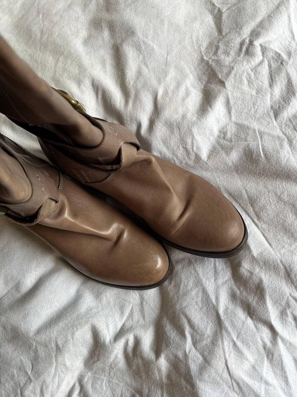 AGL × Vintage AGL vintage beige leather women's boots with straps Size US 7 / IT 37 - 7 Thumbnail