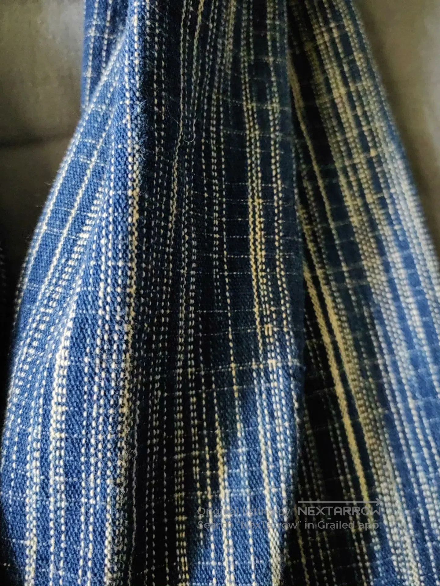 Other Vintage Handmade Blue Dyed Scarf. Size ONE SIZE - 6 Thumbnail