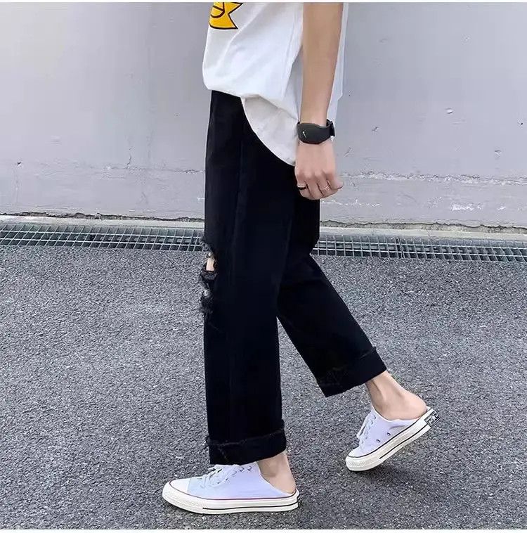 Japanese Brand Straight and loose ripped jeans Size US 30 / EU 46 - 3 Thumbnail