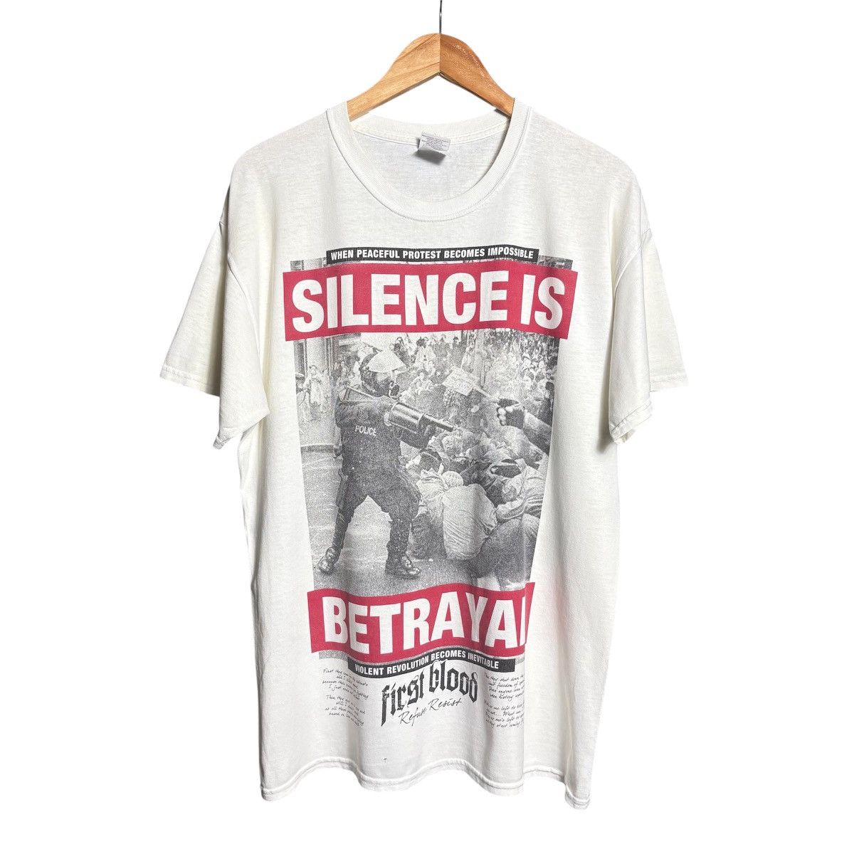 Vintage First Blood Silence Is Betrayal Hardcore Band Tee