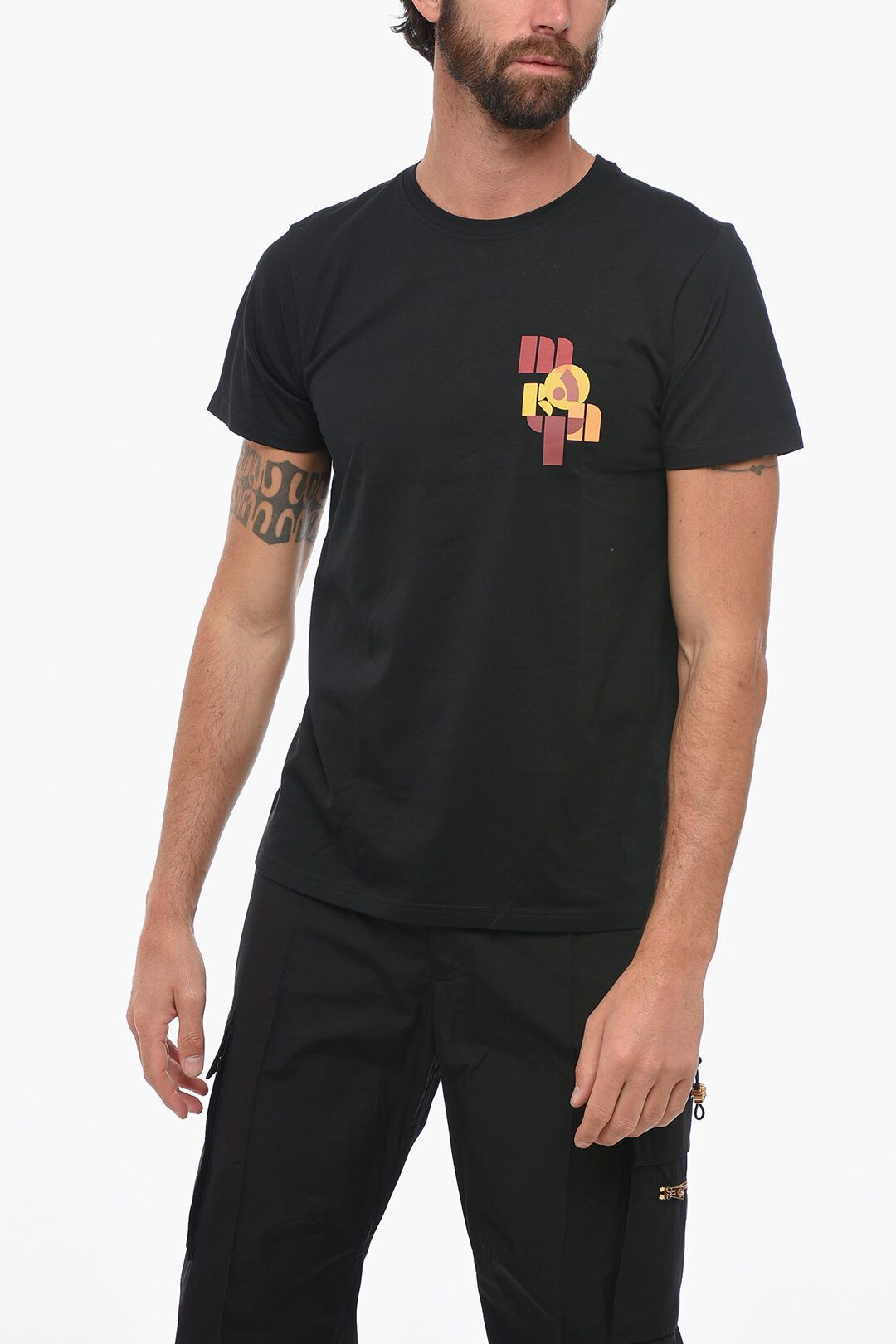 image of Isabel Marant Og1Mm0424 Crewneck Zafferh Printed T-Shirt In Black, Men's (Size Small)