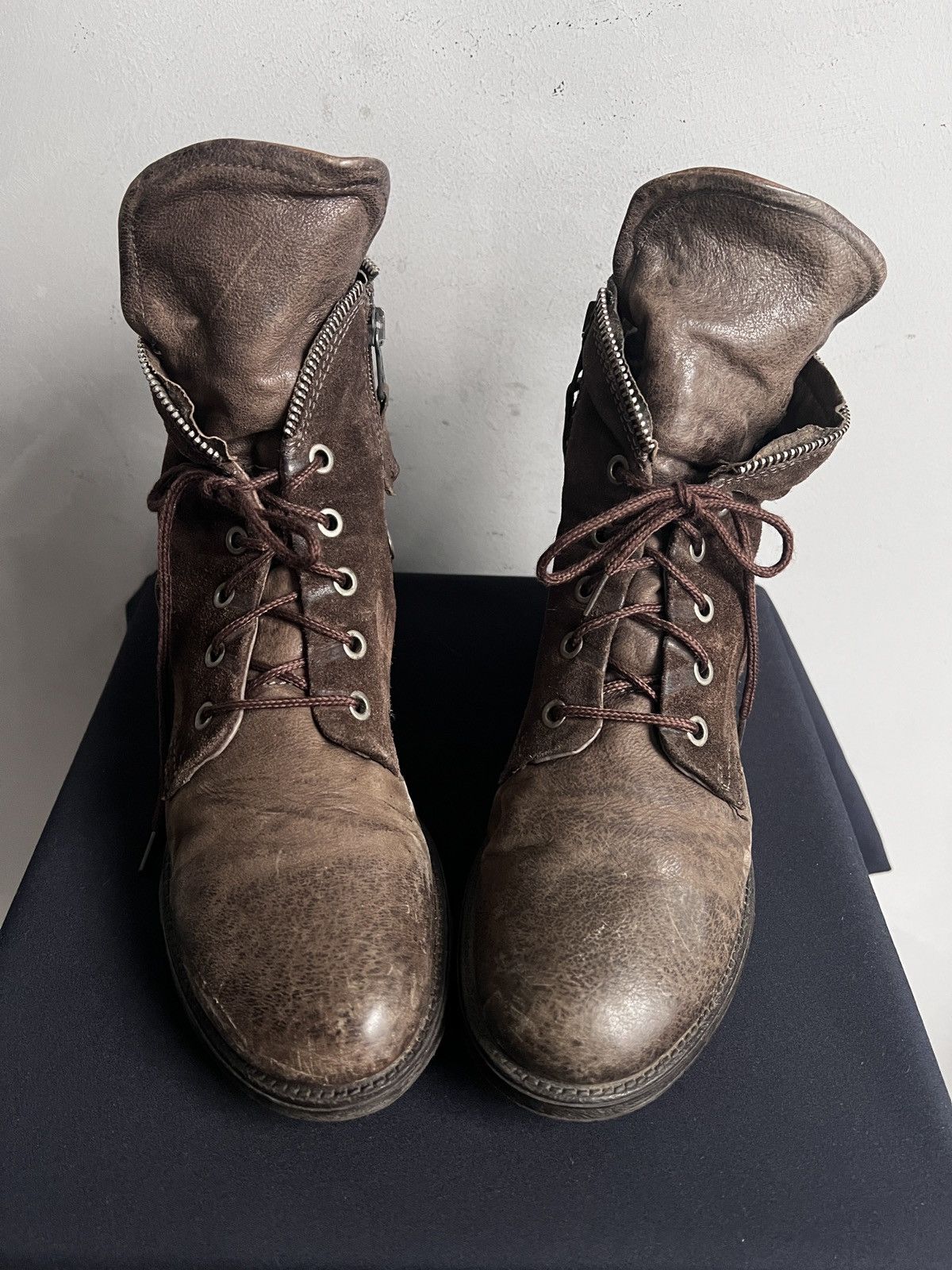 A.S.98 Vintage A.S. 98 Brown Style Boots Leather Zip Lace Size US 8.5 / IT 38.5 - 5 Thumbnail
