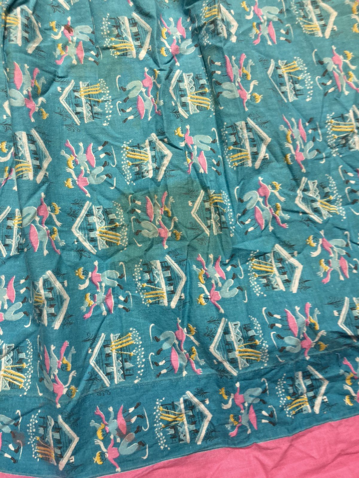 Vintage 1950s novelty print skirt ice skating cotton pleat midi? 24” Size 24" / US 00 / IT 34 - 3 Thumbnail