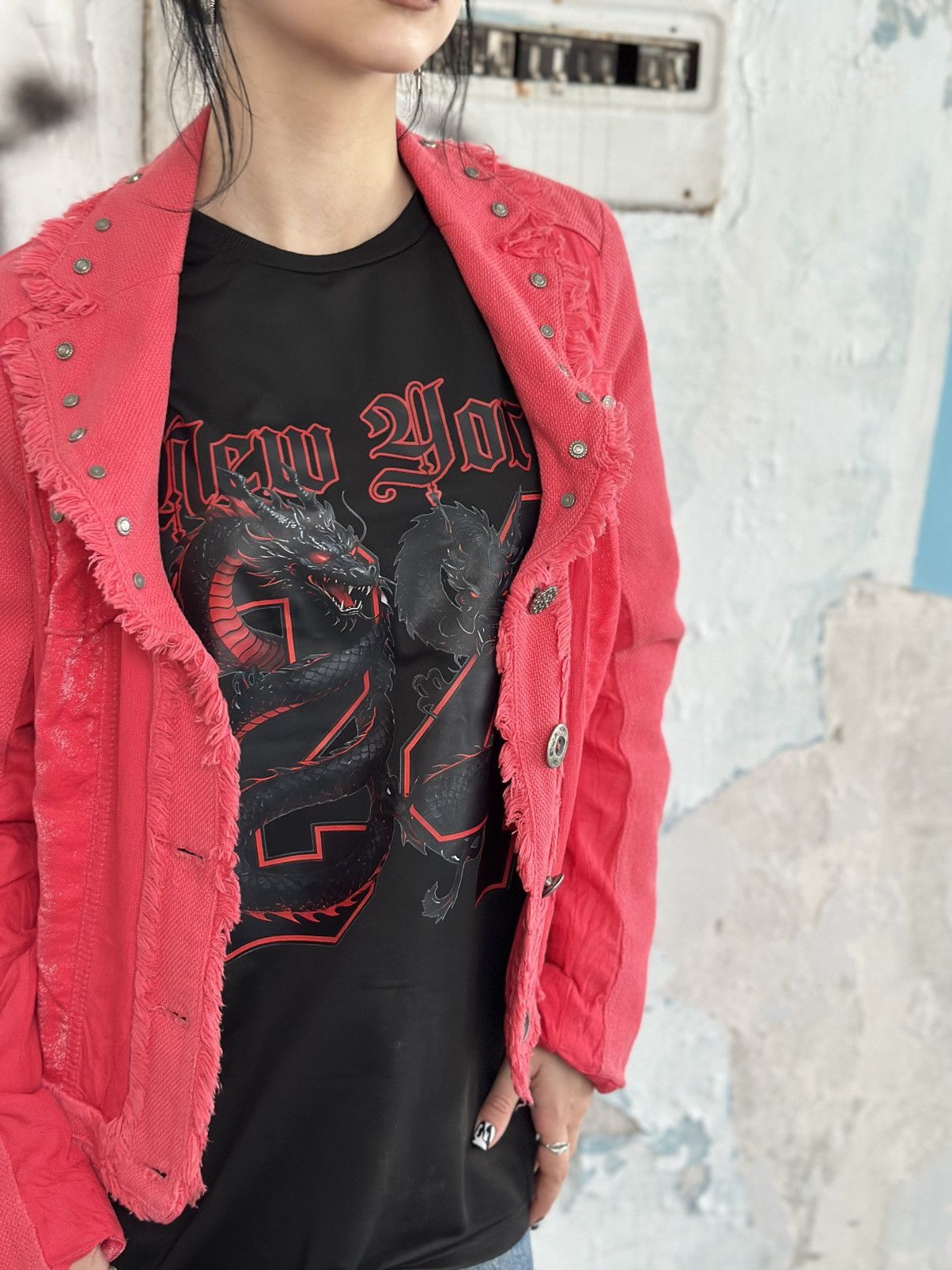 Bias VTG Japanese Style Denim Jacket Biba Size 36 Custom Coral Size S / US 4 / IT 40 - 4 Thumbnail