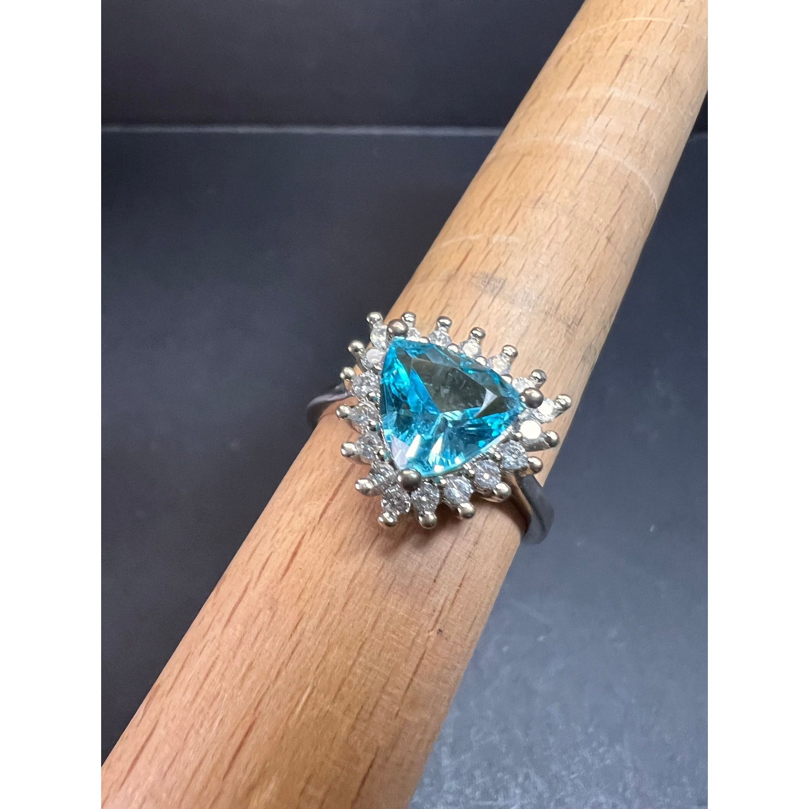 Other Sky blue trillium CZ halo sterling silver ring size 9 Size ONE SIZE - 10 Thumbnail