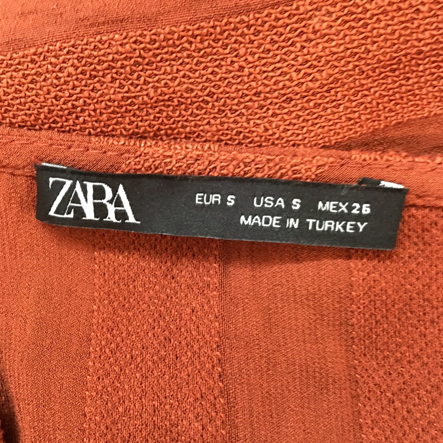 Zara Zara Womens Striped Blouse Top Rust Brown Short Sleeve Crew Neck Size Small Size S / US 4 / IT 40 - 5 Thumbnail