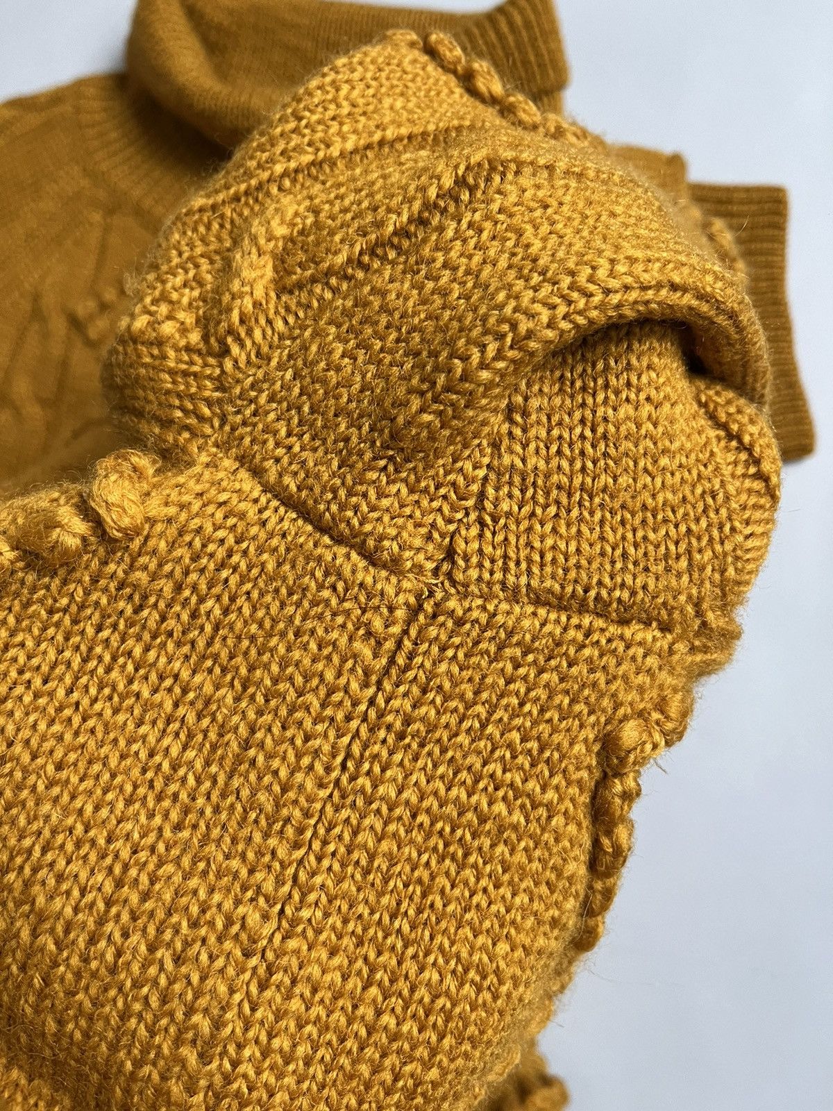 Acne Studios × Vintage ACNE STUDIOS Joris PAW15 Cable Knit Wool Mustard Sweater Size L / US 10 / IT 46 - 11 Thumbnail
