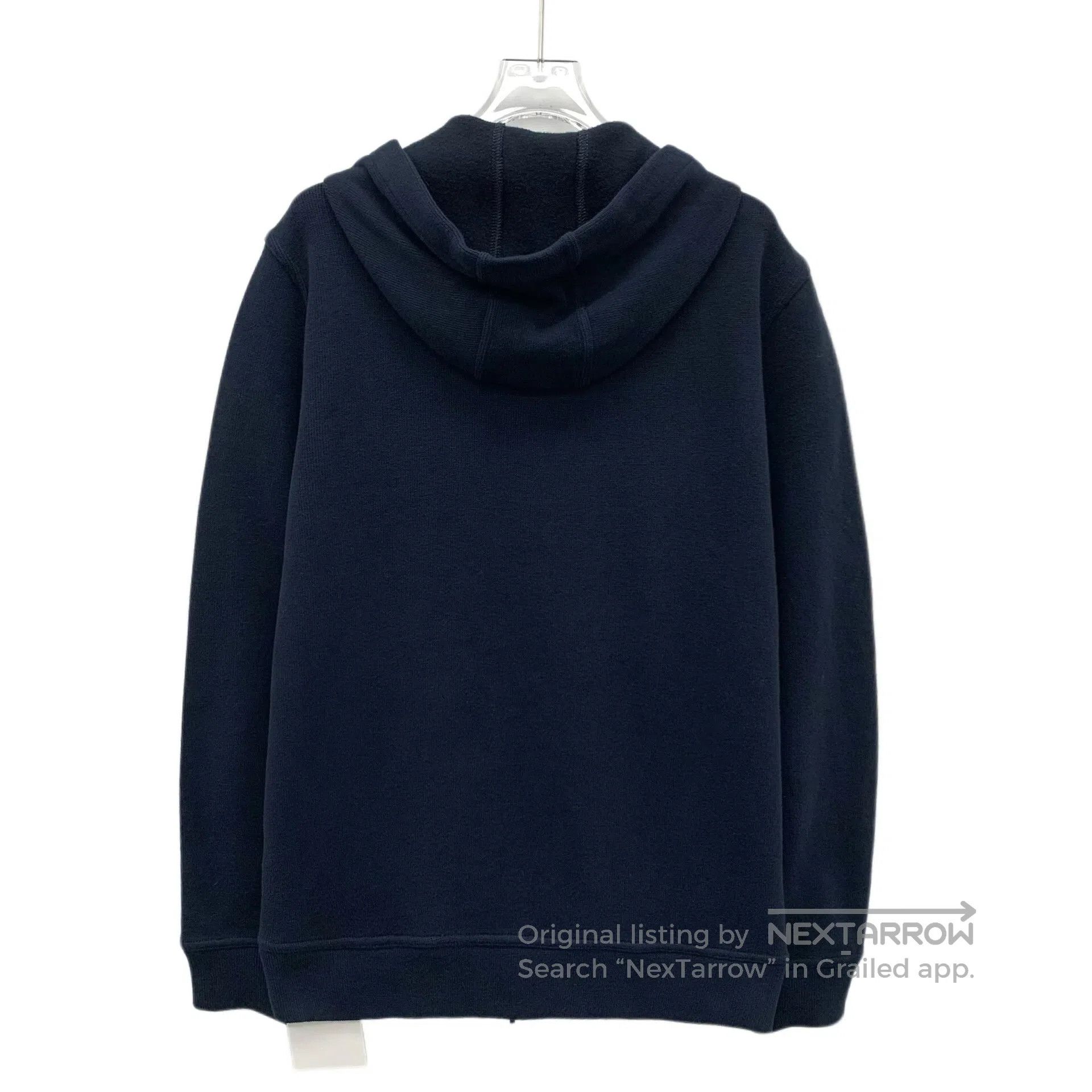 Loro Piana LORO PIANA Navy Blue Logo Embroidered Cotton Hooded Drawst Size US M / EU 48-50 / 2 - 2 Thumbnail