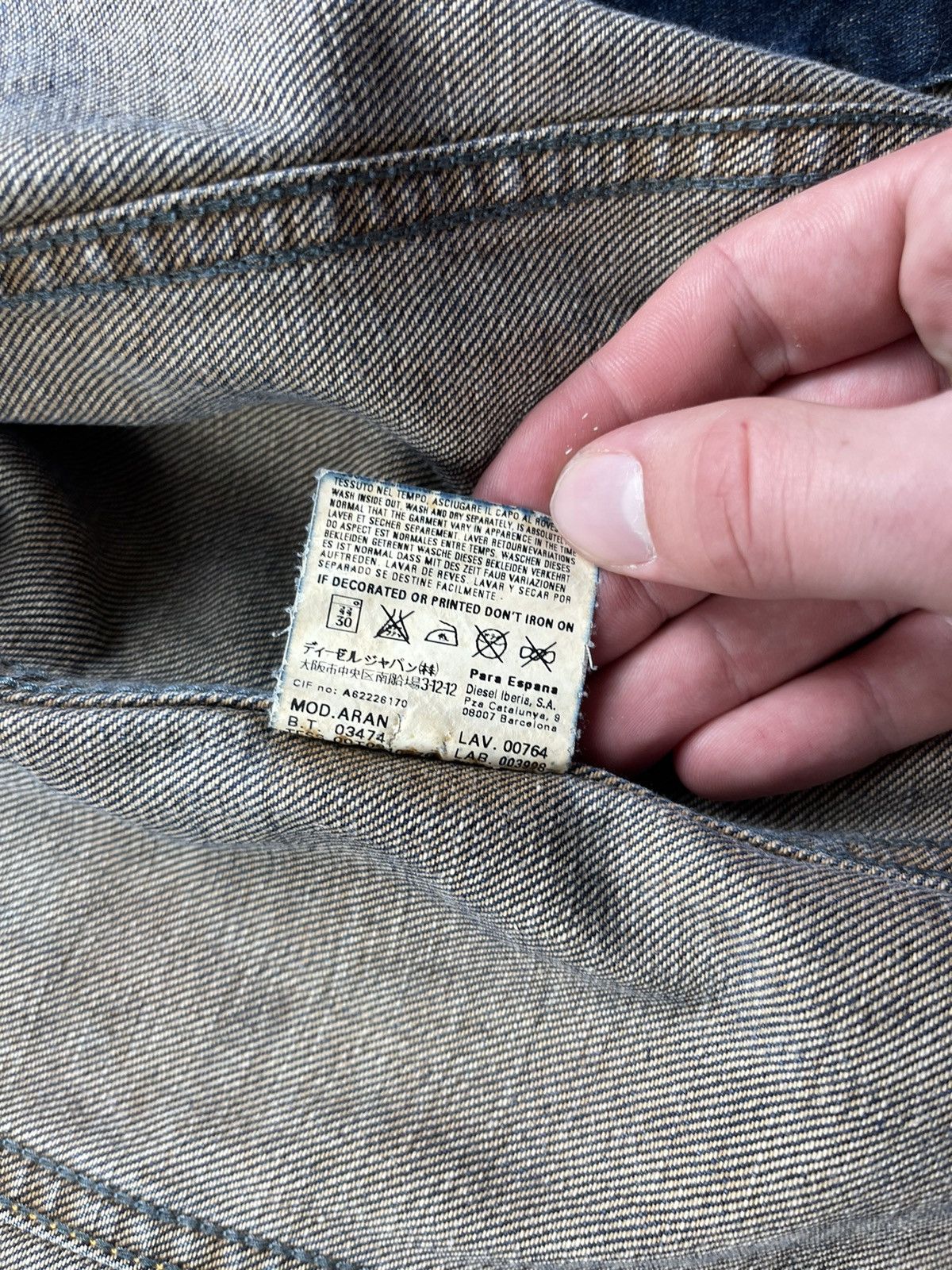 Diesel × Vintage Diesel Rare Denim Vintage Faded Jacket Biker Distressed Size US XL / EU 56 / 4 - 16 Thumbnail