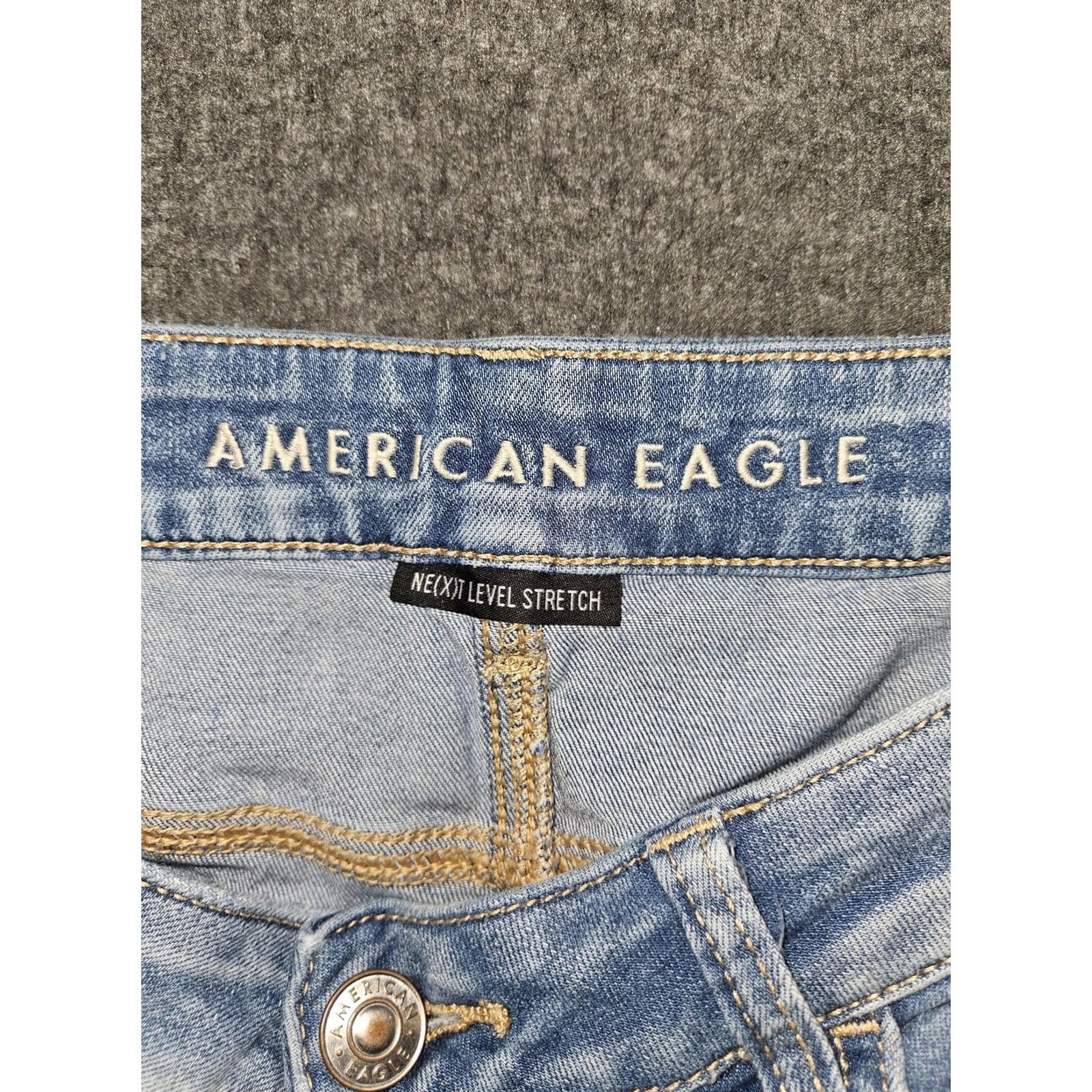 American Eagle Outfitters American Eagle Outfitters Jeans Womens 12 Blue Hi Rise Jegging Crop Distressed Raw Hem Size 34" / US 12 / IT 48 - 2 Thumbnail