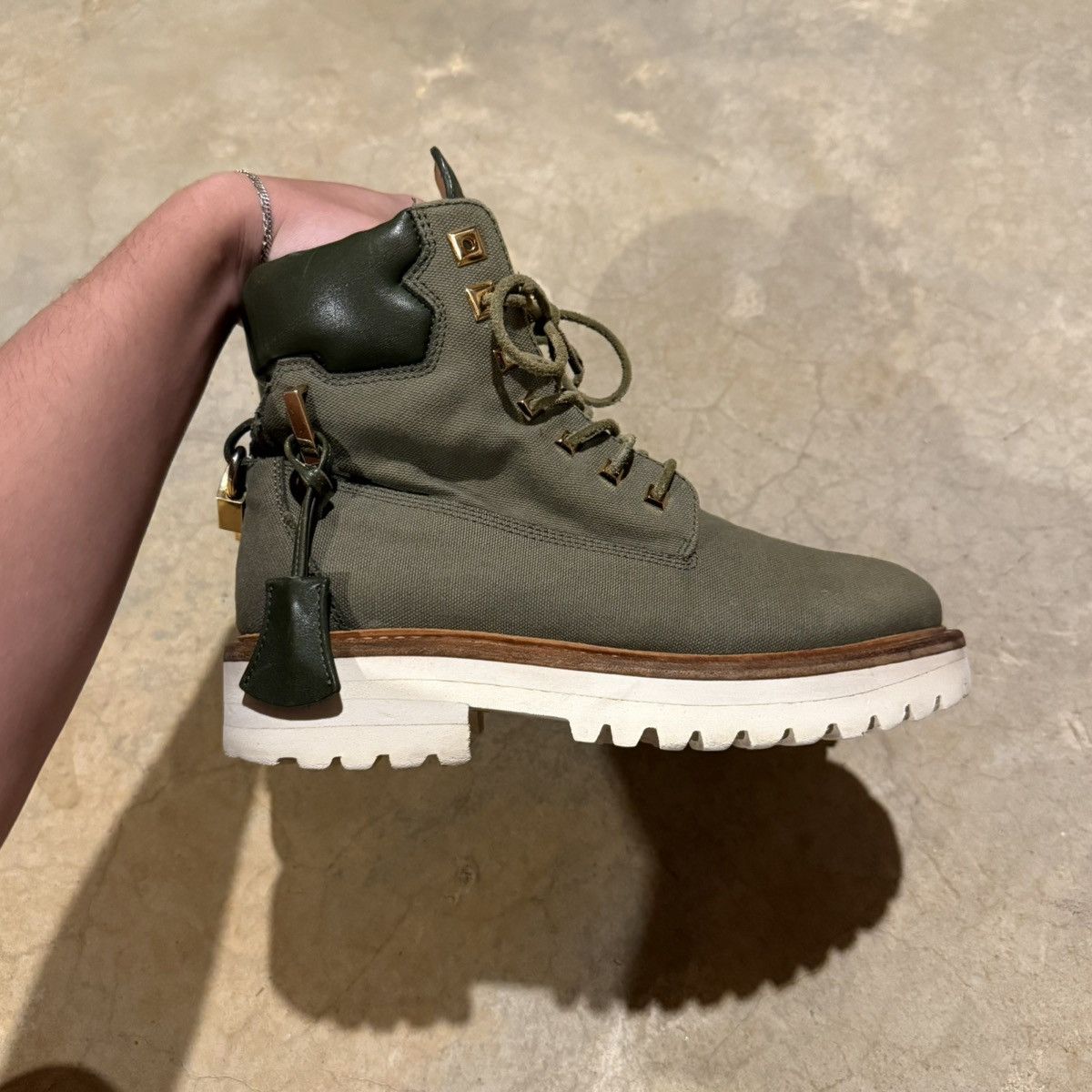 Buscemi Buscemi Canvas Site Hiking Combat Boot US 6 Olive Green Size US 6 / EU 39 - 8 Thumbnail