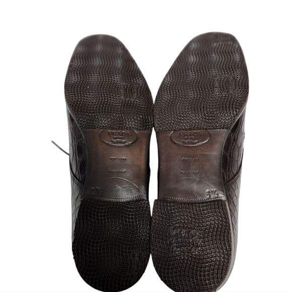 Prada Prada Brown Crocodile Leather Dress Shoes Size US 6.5 / EU 39-40 - 2 Thumbnail