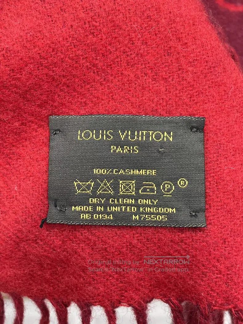 Louis Vuitton Louis Vuitton Red presbyopic cashmere fringe scarf Size ONE SIZE - 6 Thumbnail