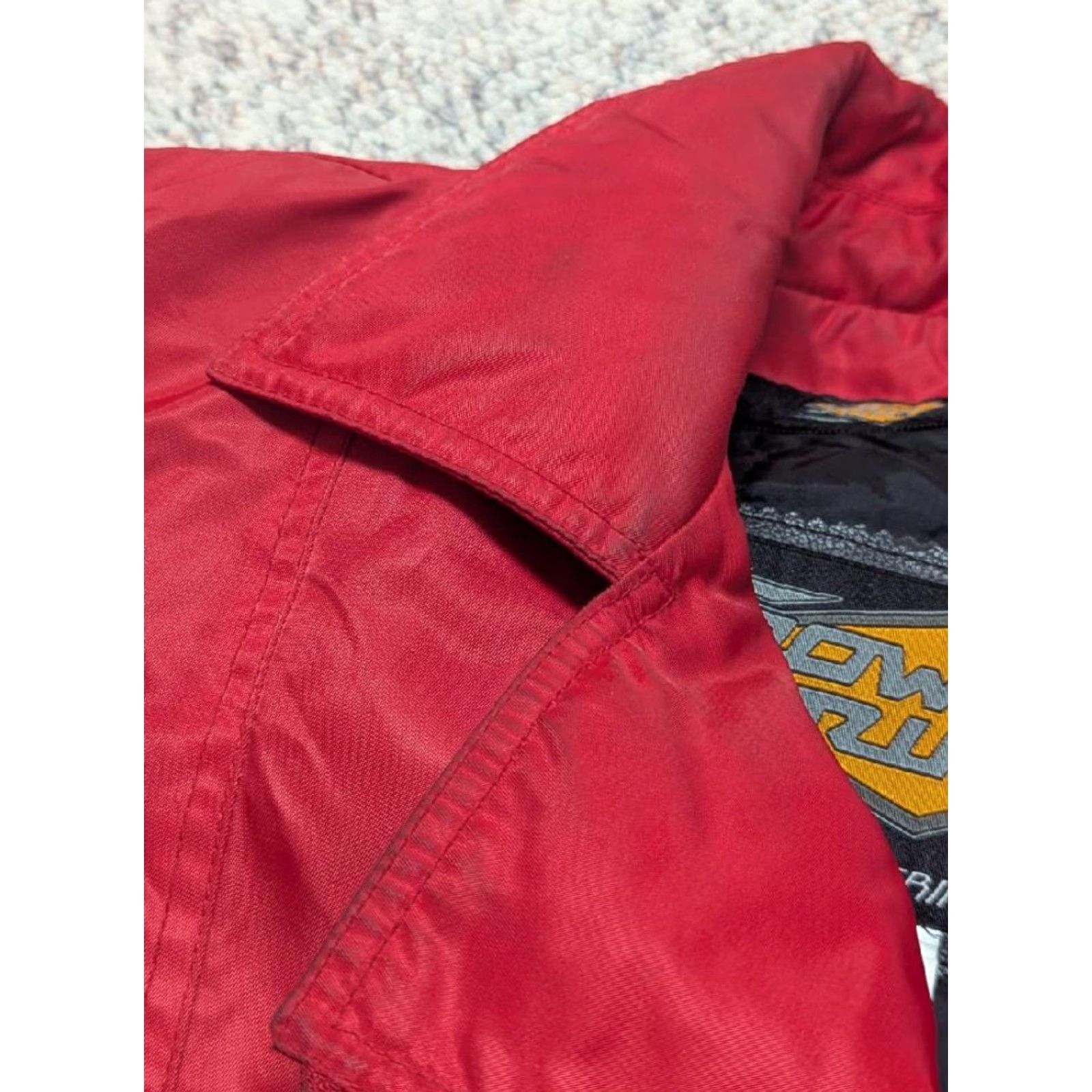 Vintage VINTAGE power TRip Orange County Choppers jacket Motorcycle Jacket XL red nylon padded flames Mens Size US XL / EU 56 / 4 - 6 Thumbnail