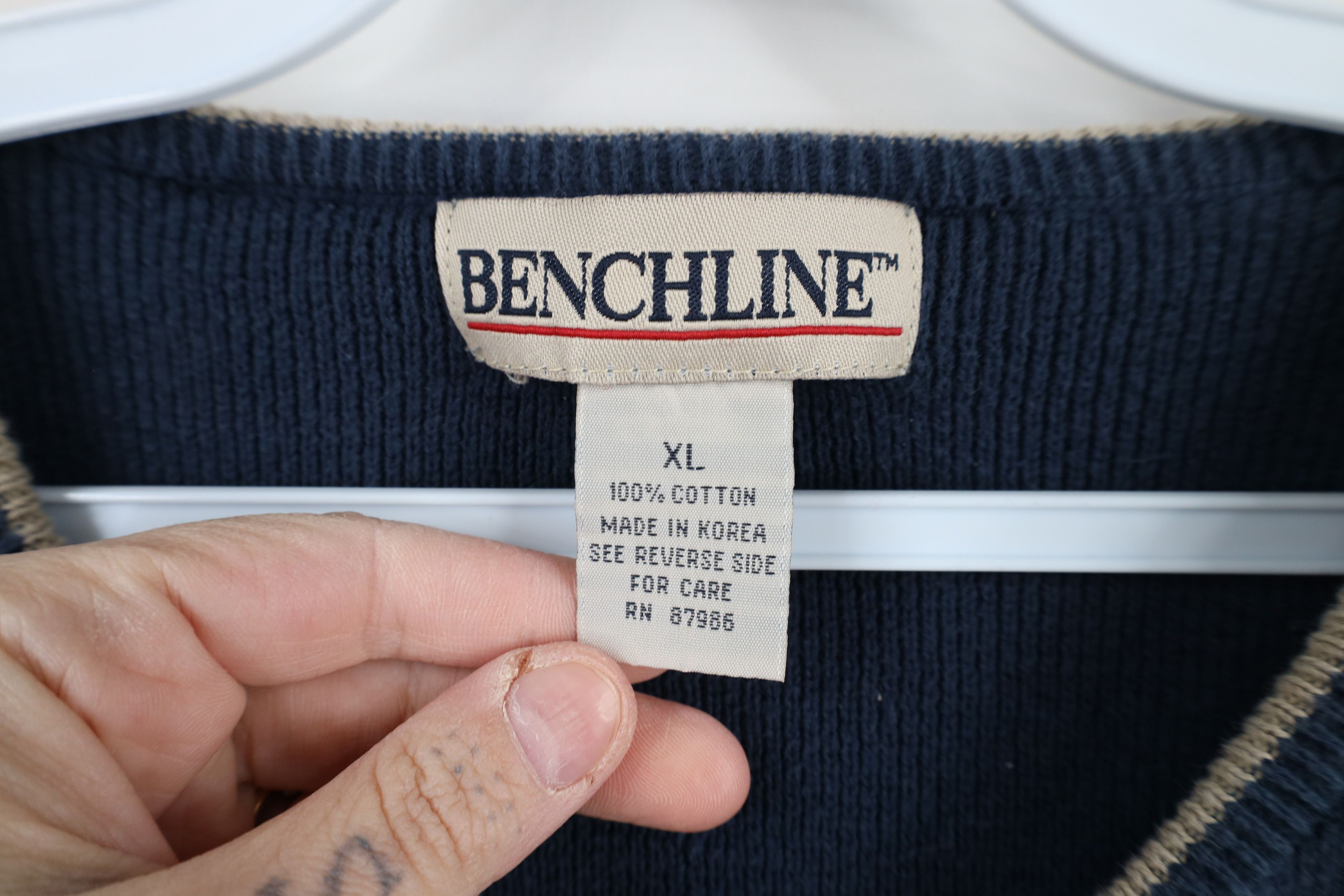 Vintage Vintage 90s Streetwear Blank Cotton Ribbed Knit Sweater Vest Size US XL / EU 56 / 4 - 6 Thumbnail