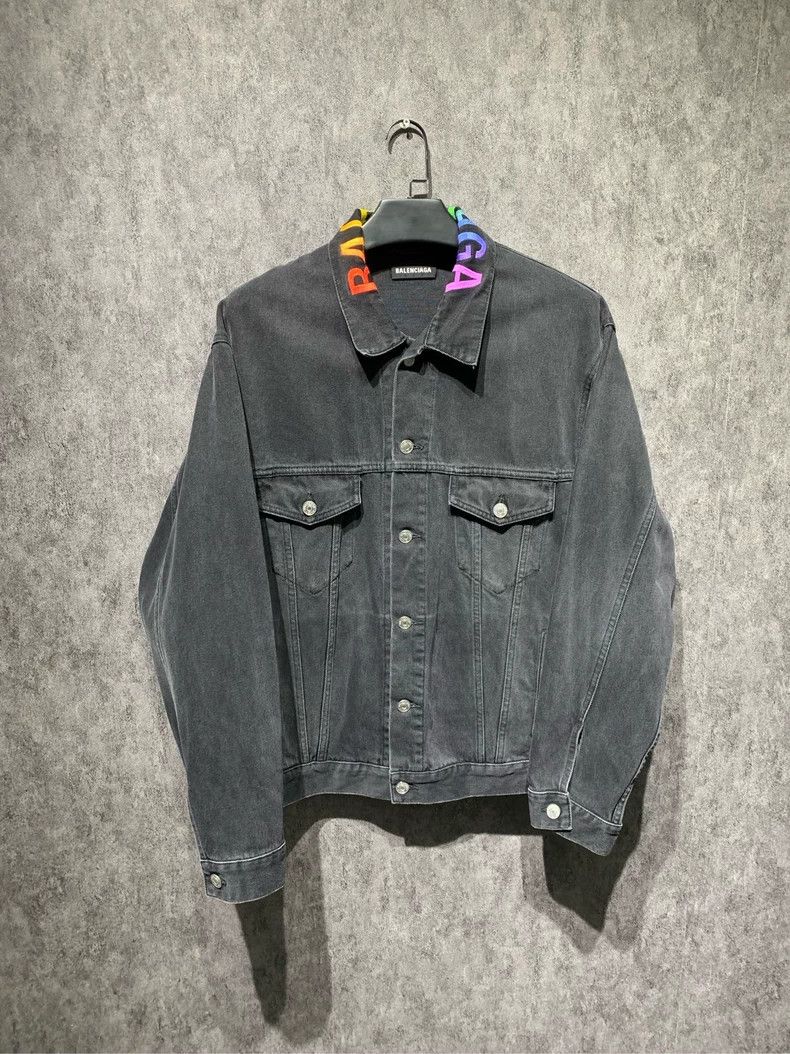 Balenciaga Balenciaga Color-embroidered logo denim jacket 2505-Nextar Size US M / EU 48-50 / 2 - 1 Thumbnail