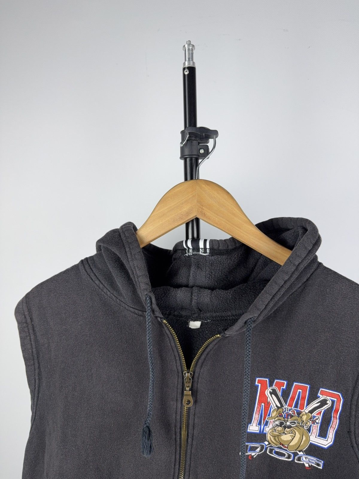 Vintage Vintage 90s MAD DOG Sleeveless Hoodie Vest Biker Streetwear Size US S / EU 44-46 / 1 - 6 Thumbnail