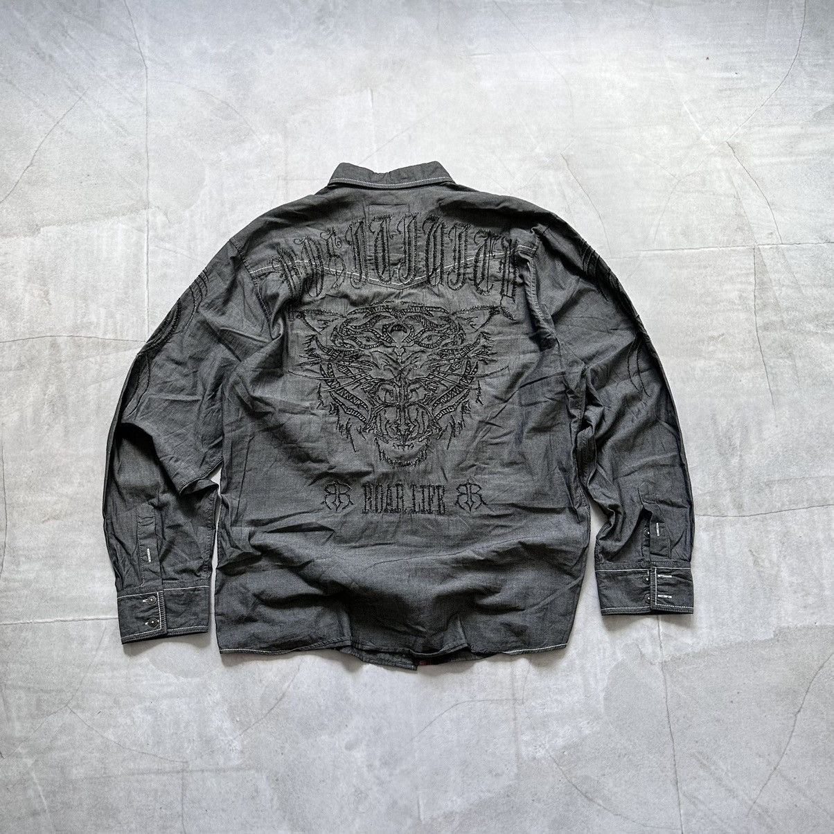 Tripp NYC Japan Affliction Vibe Tribal Shirt Gothic Mad Punk Style Size US XL / EU 56 / 4 - 1 Thumbnail