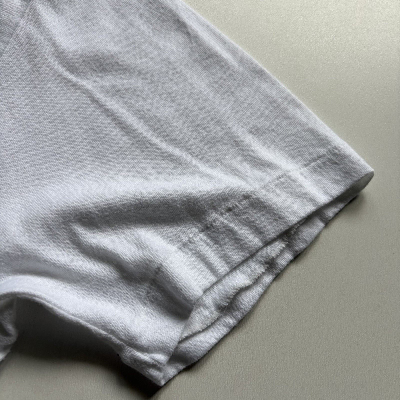 Vintage Vintage White Blank Shirt Large 90s Single Stitch 50/50 Rare Size US L / EU 52-54 / 3 - 3 Thumbnail