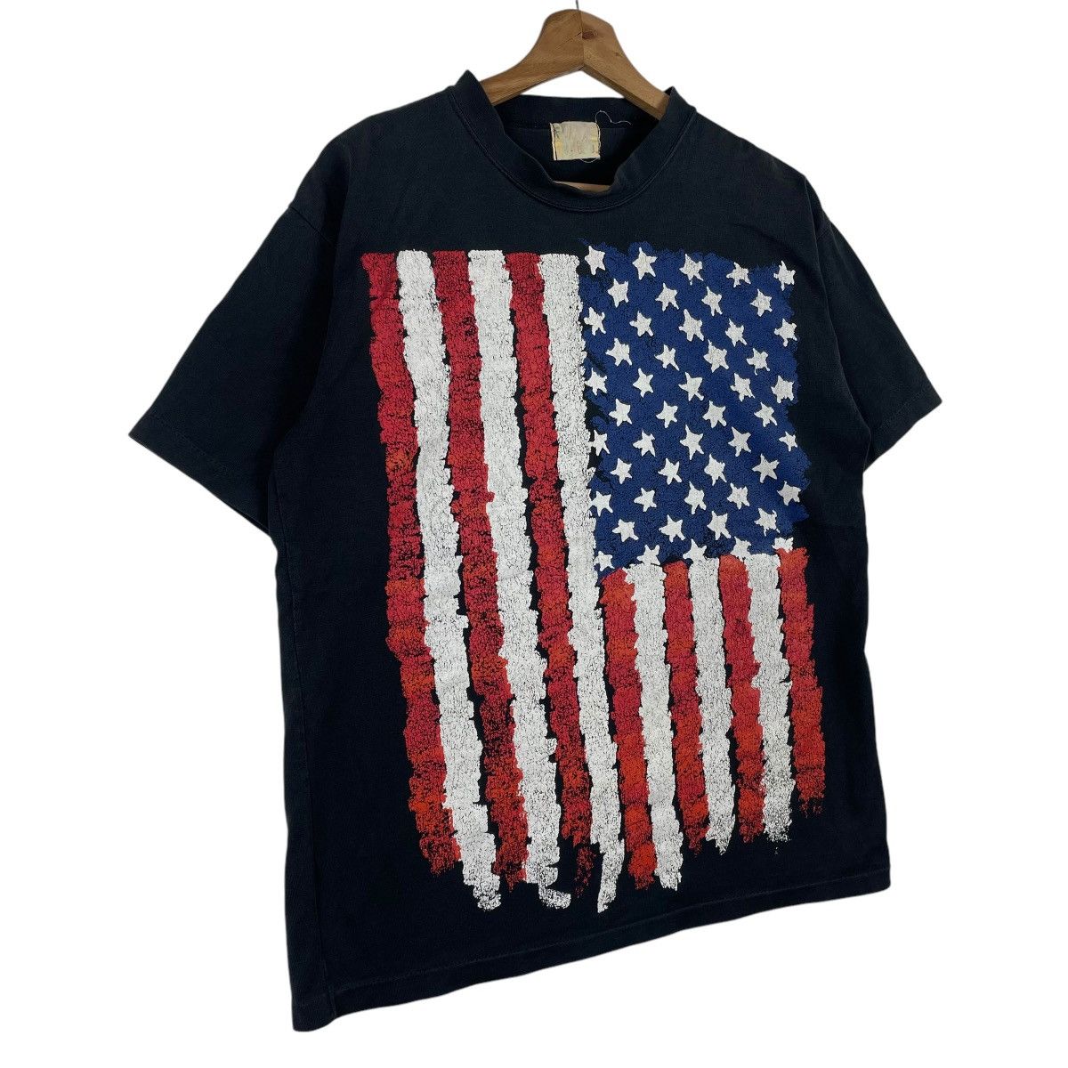 Vintage Vintage 90s USA Flag Over Print Tee Shirt Size US M / EU 48-50 / 2 - 3 Thumbnail