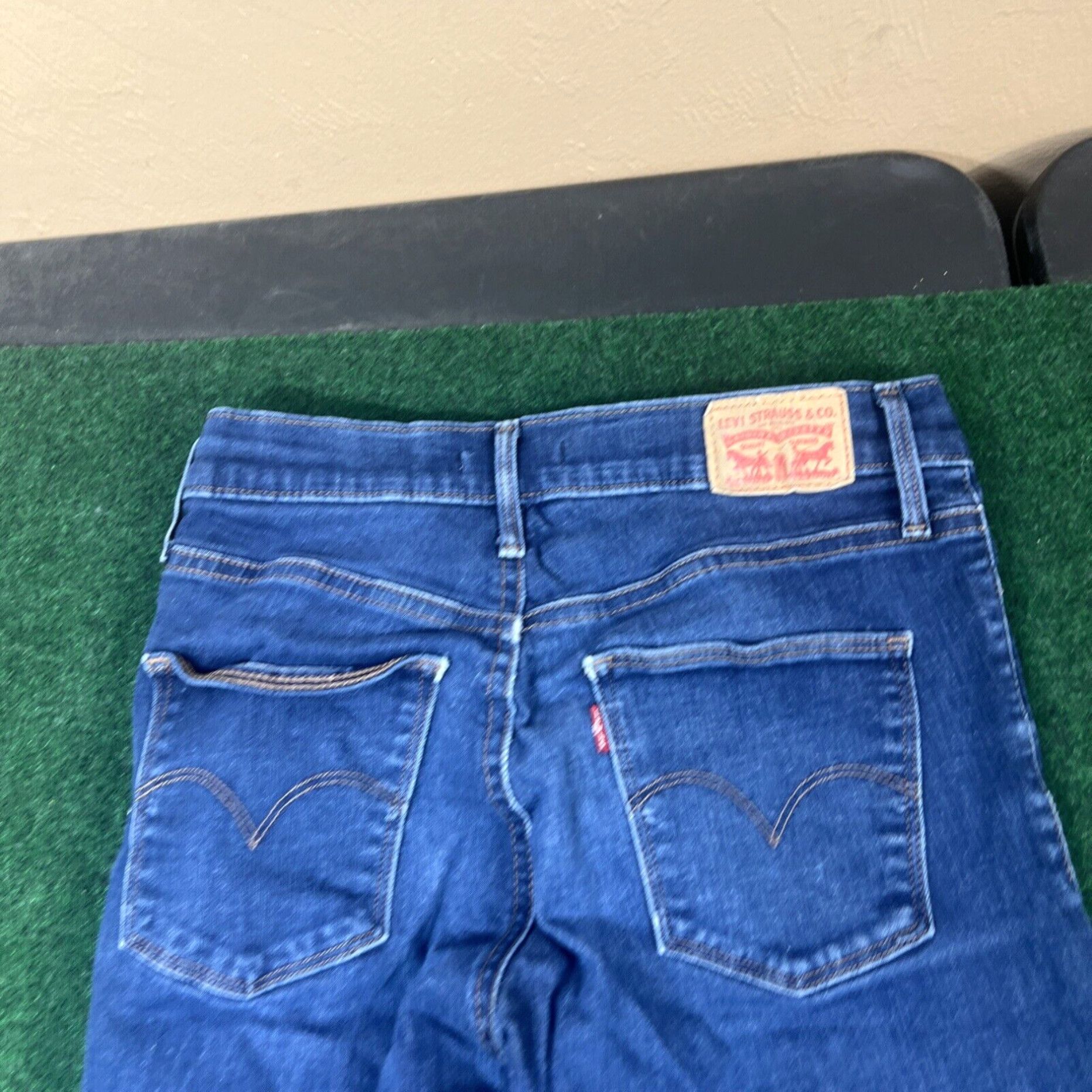 Levi's Levis Mid Rise Skinny Women Sz 29 Measures 28x29 Stretch Denim Blue Jeans Size 29" - 2 Thumbnail