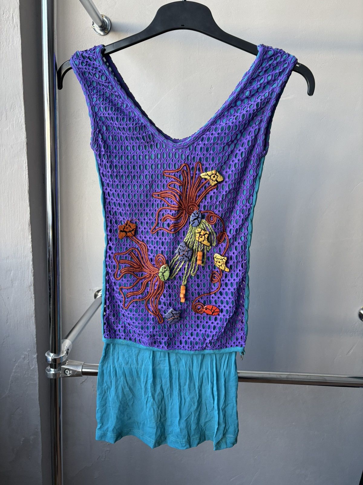 Japanese Brand SAVE THE QUEEN Vintage Silk Mini Dress Purple Size S Size S / US 4 / IT 40 - 2 Thumbnail