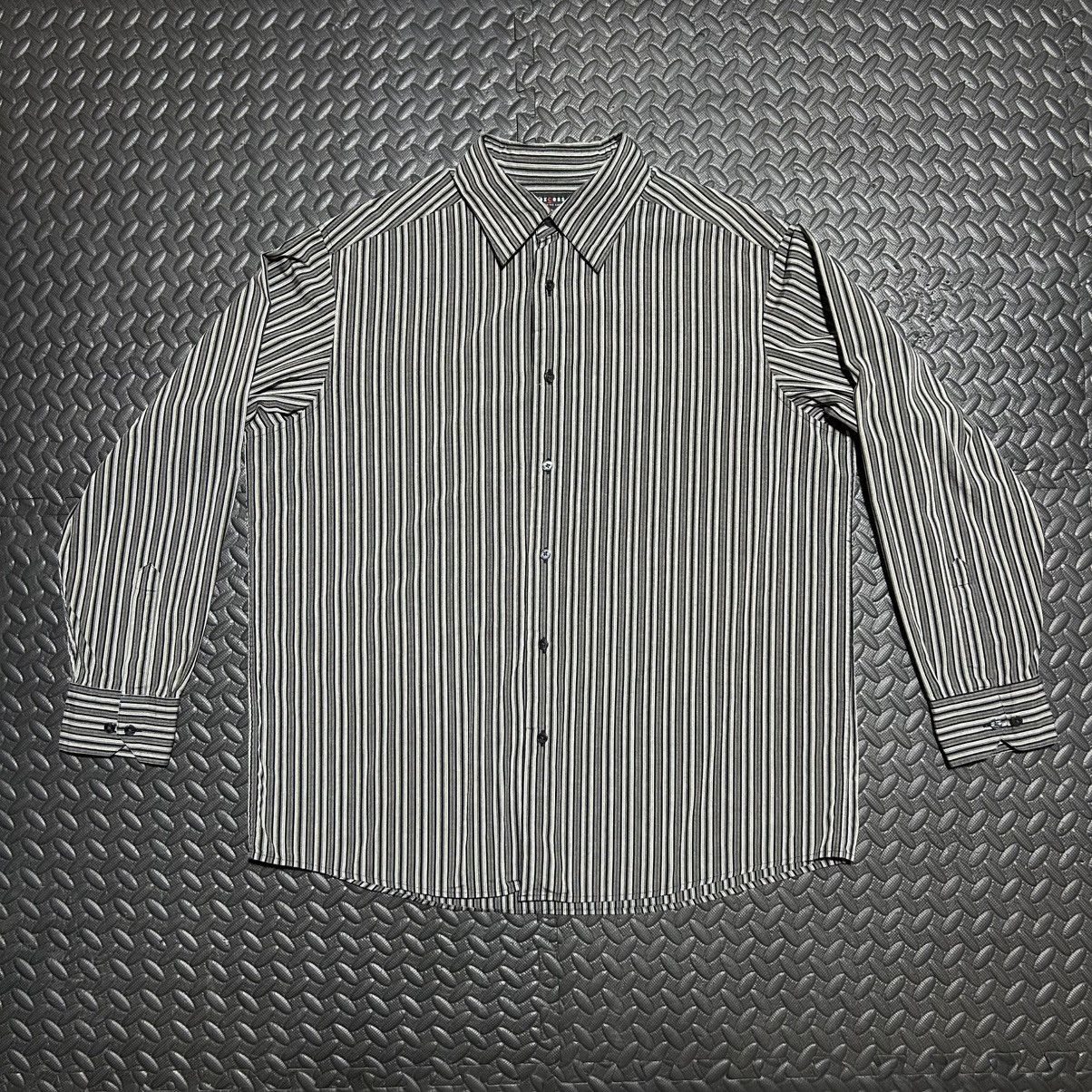 Other Axcess Claiborne Button Down Dress Shirt Striped Black XL Size US XL / EU 56 / 4 - 1 Thumbnail
