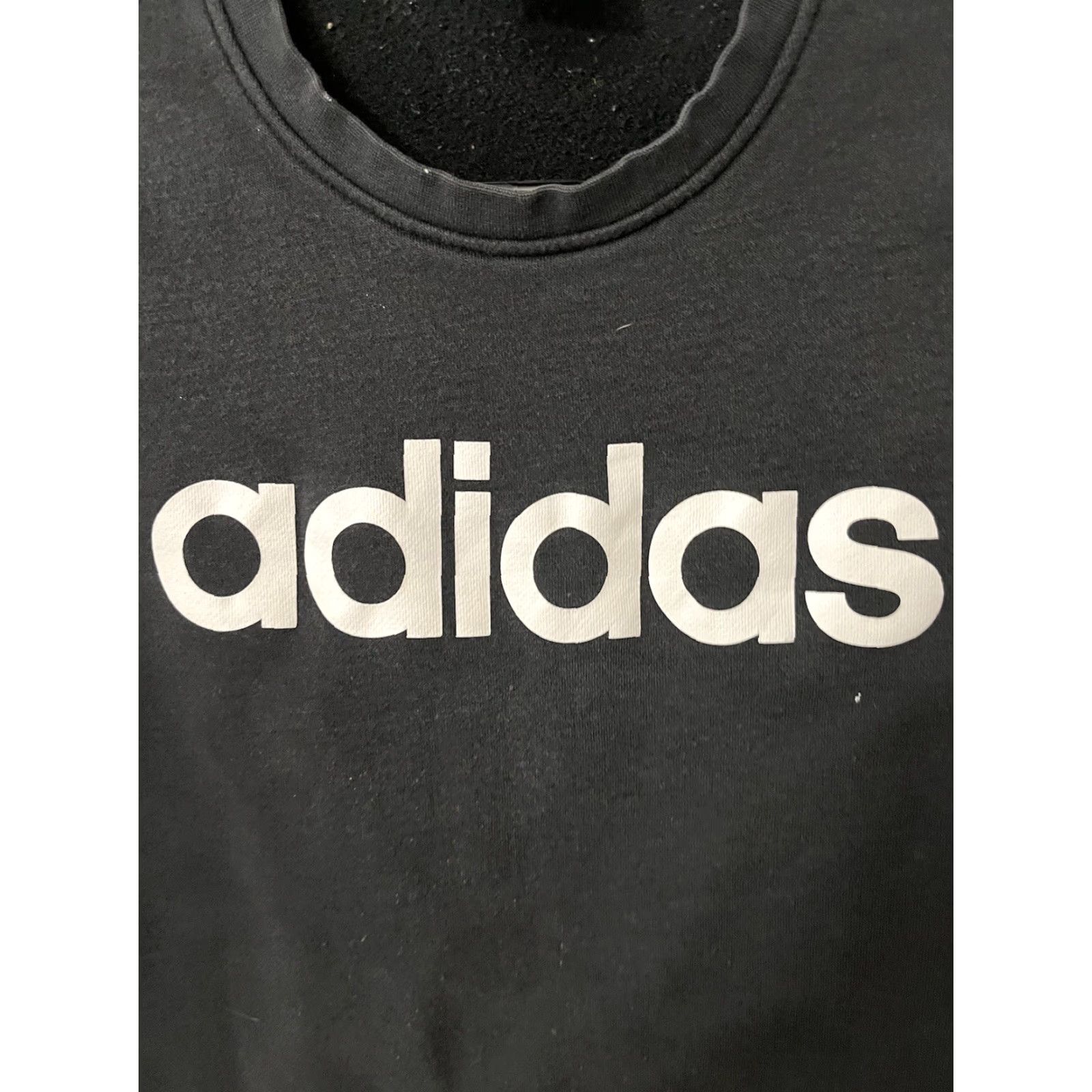 Adidas Adidas Sweatshirt Size Small Women’s Black Logo Pullover Knit Cotton Fleece Crew Neck Long Sleeve Regular Size S / US 4 / IT 40 - 2 Thumbnail