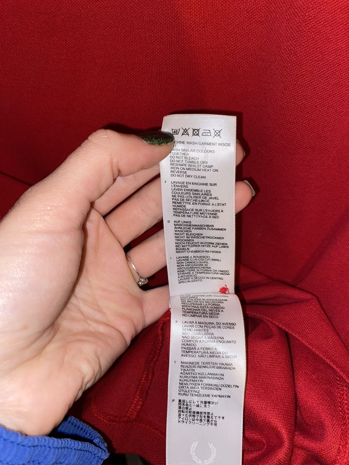 Fred Perry Archive Raf Simons Red Polo T-Shirt Rubber logo Big Pocket Size US M / EU 48-50 / 2 - 14 Thumbnail