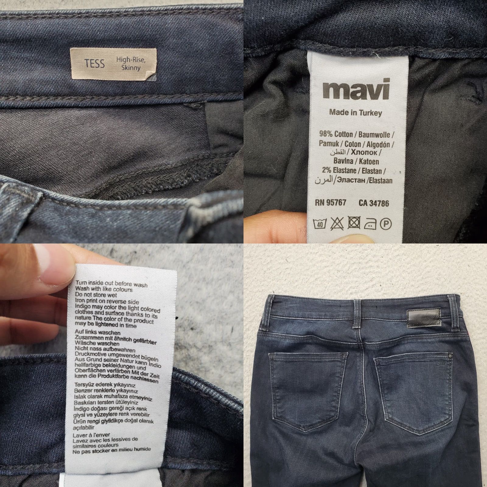 Mavi Mavi Women Jeans Skinny Denim Stretch High-Rise 28 Blue Comfortable Pockets 5-Pocket Womens Jeans 28" Inseam Size 28" / US 6 / IT 42 - 8 Thumbnail