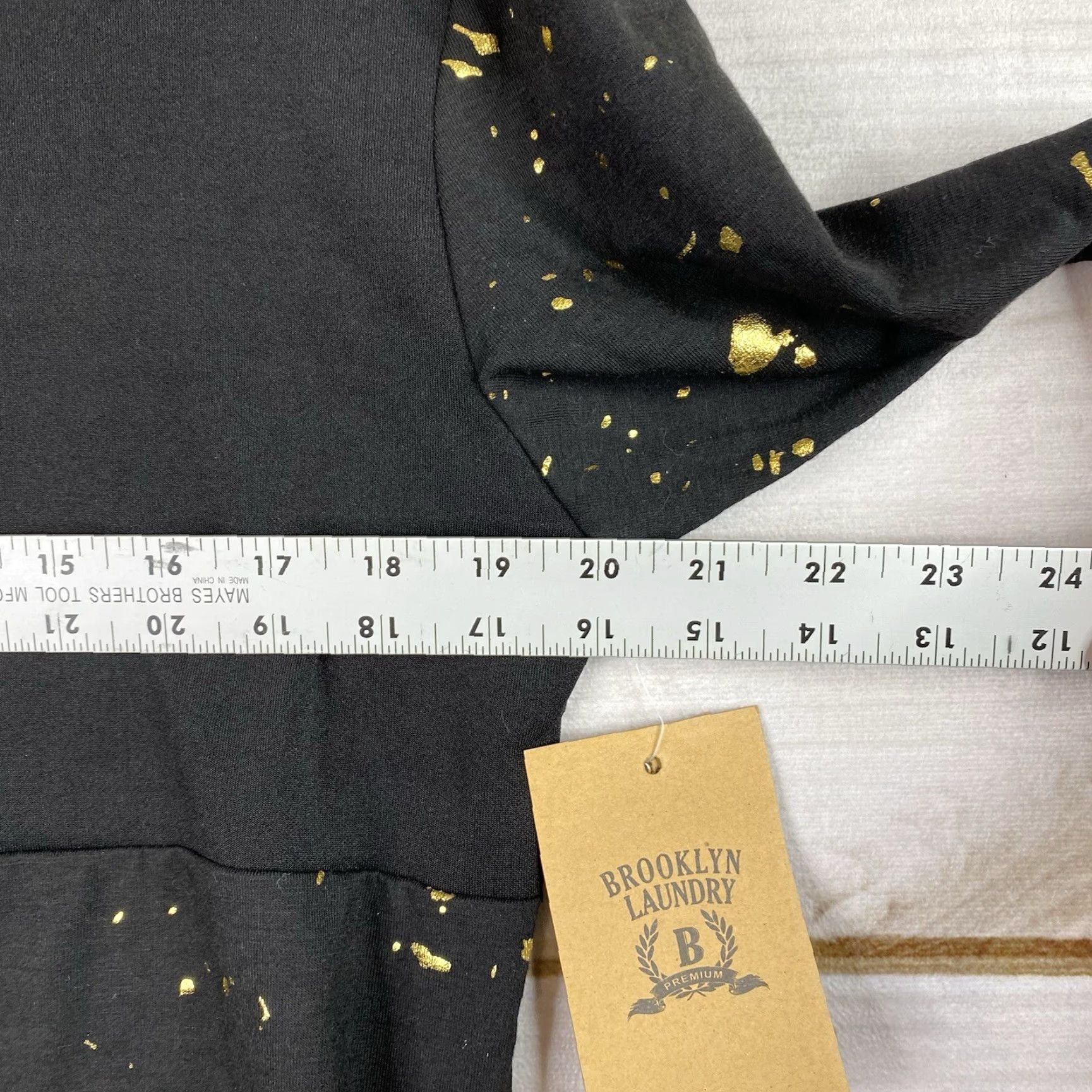 Praying BROOKLYN LAUNDRY Mens Shirt M Black Gold Praying Hands Pullover Long Sleeve Size US M / EU 48-50 / 2 - 6 Thumbnail