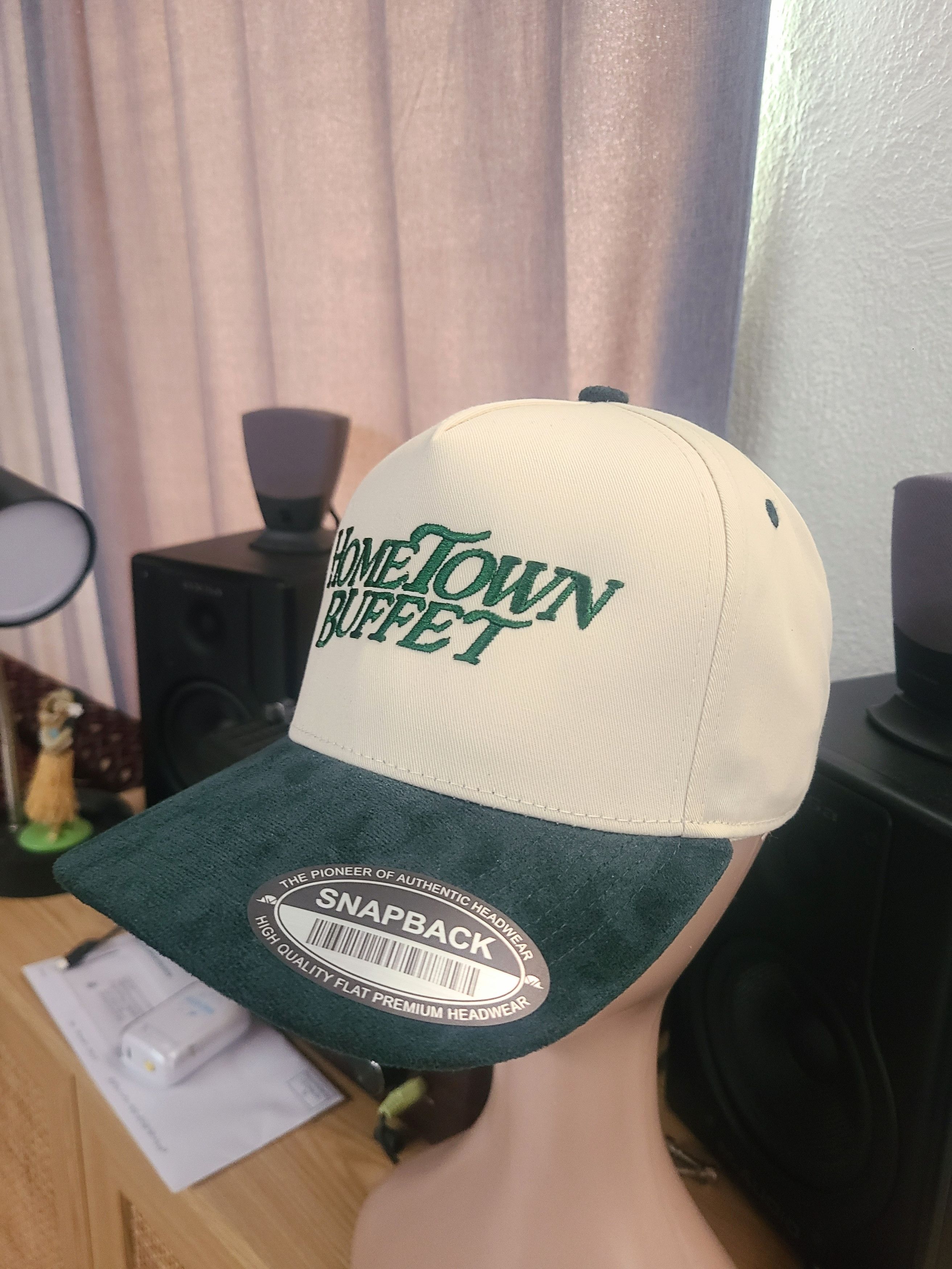 Handmade Hometown Buffet, Restaurant, Foodie Gift, Y2K, 90s Suede Hat Size ONE SIZE - 5 Thumbnail