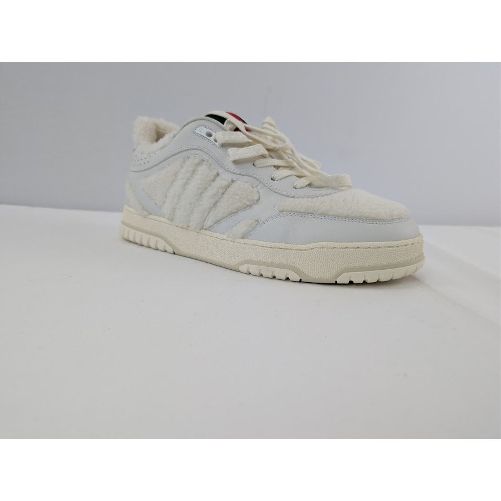 Gucci o1rshd1 Leather Re-Web Sneaker in White Merino Wool-Effect Size US 10 / EU 43 - 2 Thumbnail