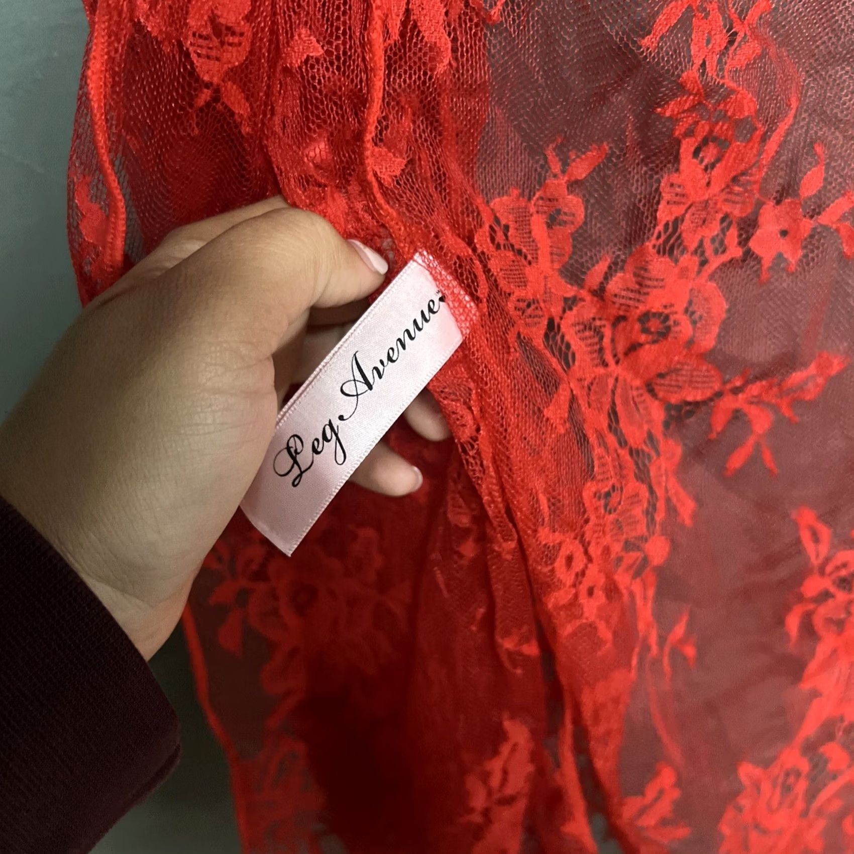 Vintage VINTAGE Leg Avenue Lace Lingerie Wrap Red Large Women Size ONE SIZE - 2 Thumbnail