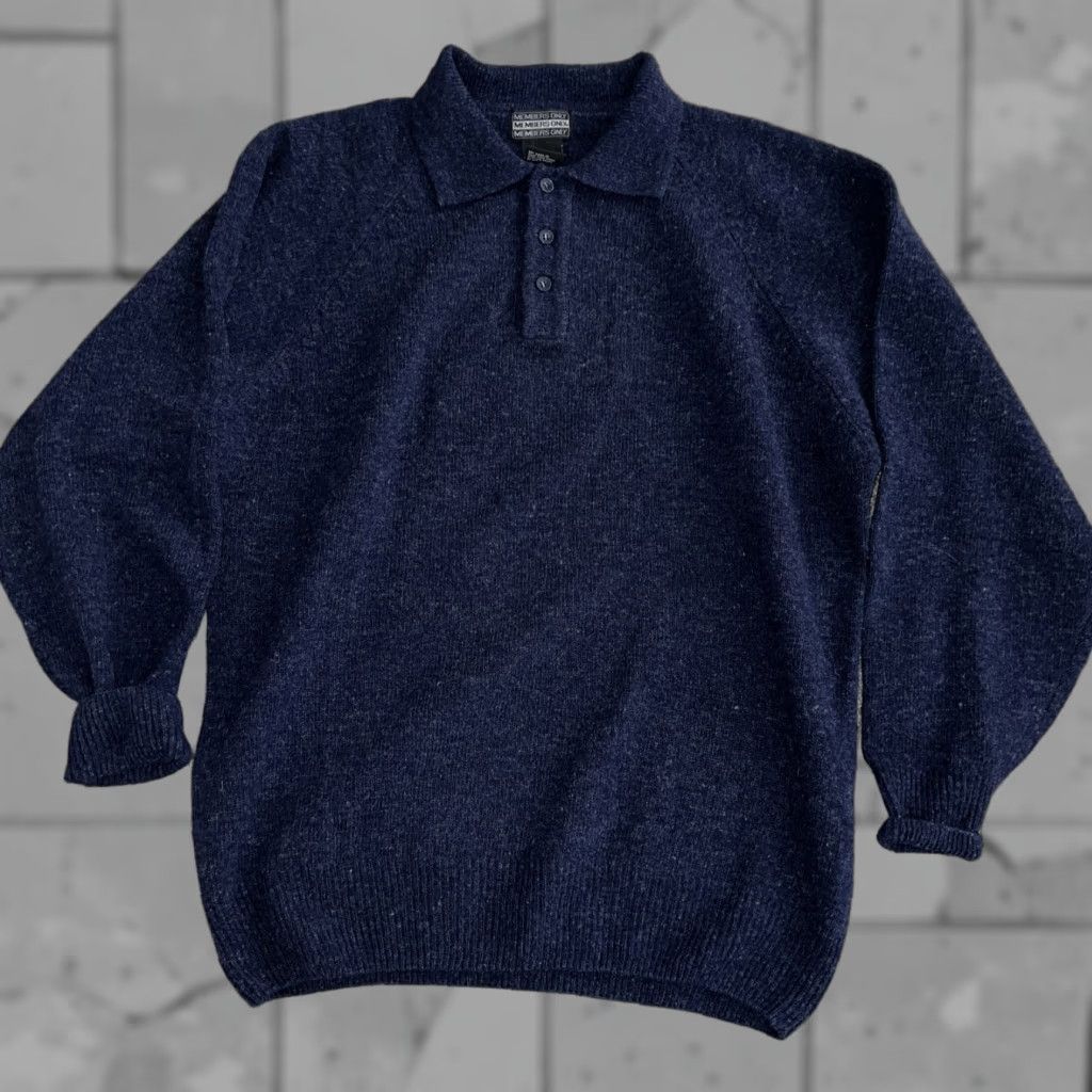 Members Only MEMBERS ONLY Wool Sweater Pullover Adult Medium Blue Mens Size US M / EU 48-50 / 2 - 1 Thumbnail