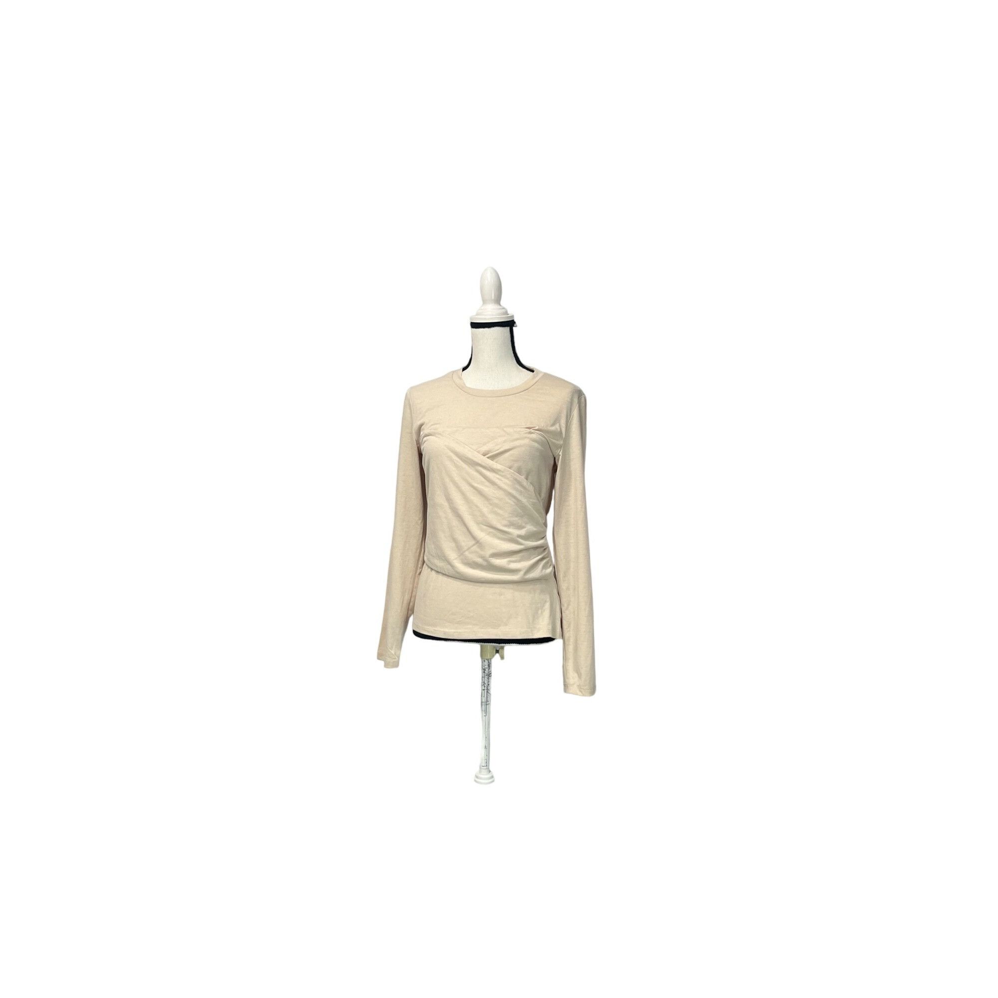 Other Vero Moda Nelly Ruched Knit Top, Oat, Sz. L Size L / US 10 / IT 46 - 9 Thumbnail